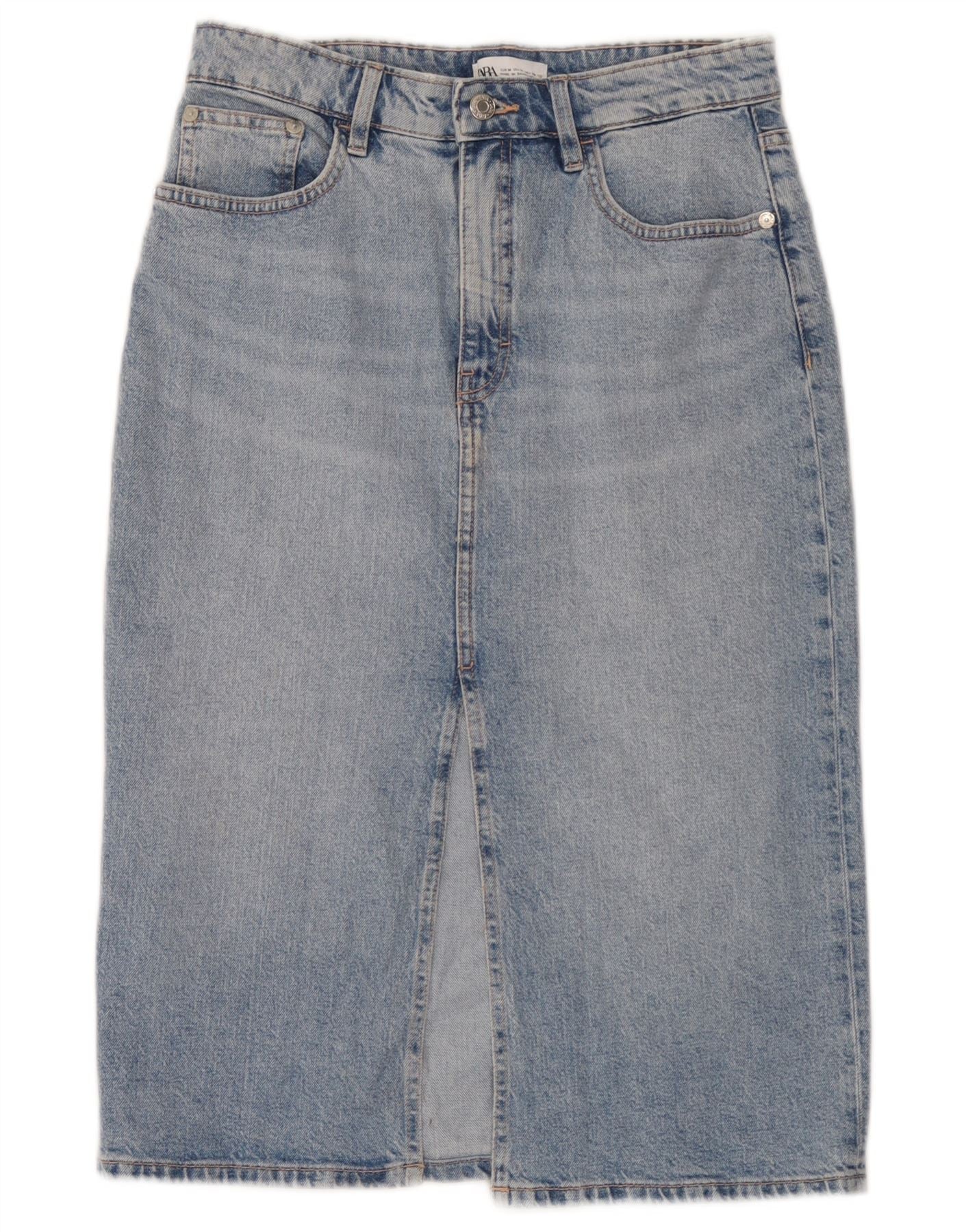 Zara Womens Denim Skirt Medium W28 Blue