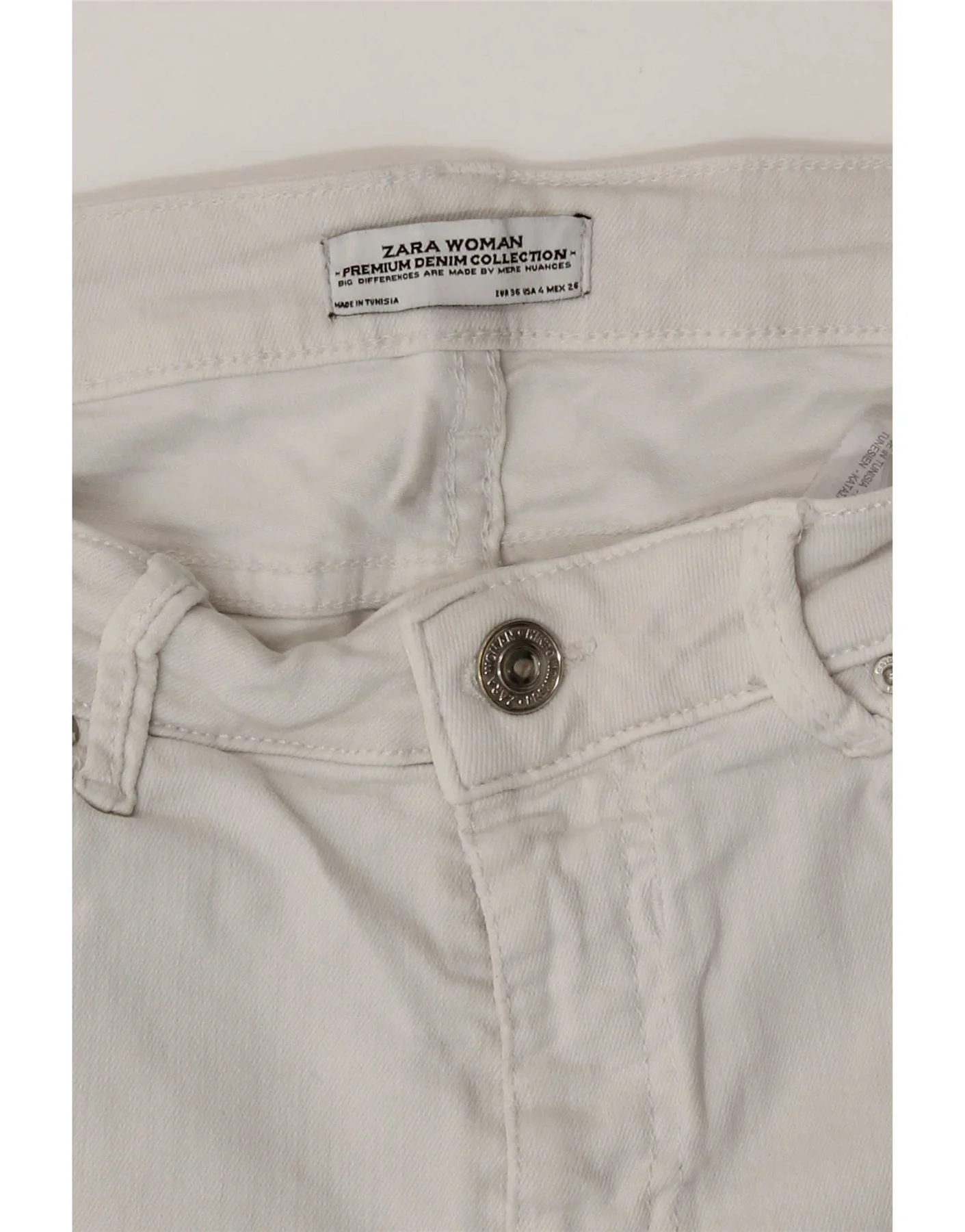 Zara Womens Distressed Skinny Jeans EU 36 XS W26 L27 White Cotton - Image 3