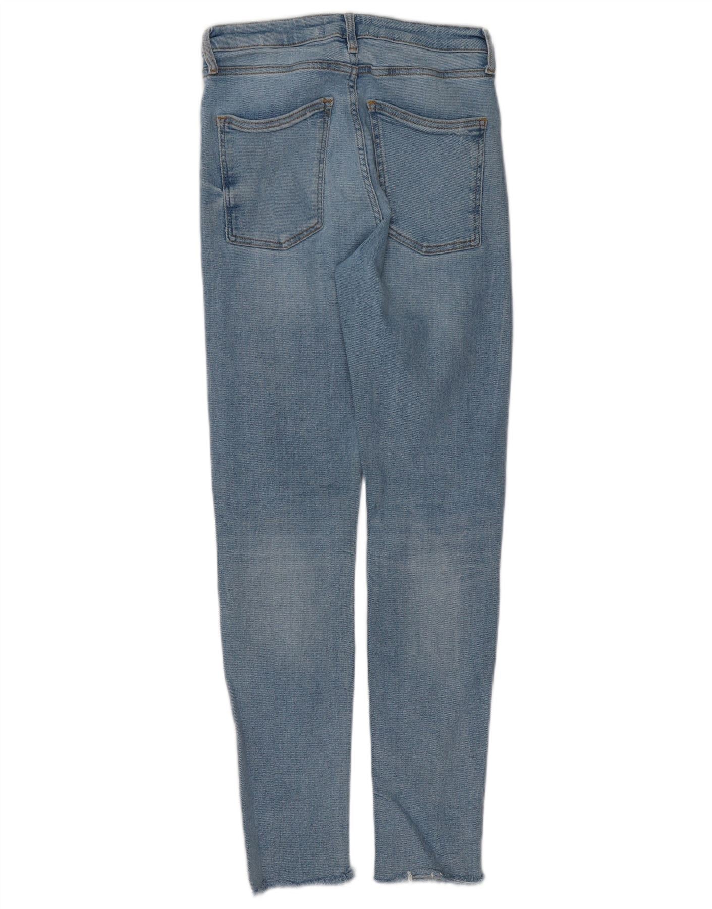 Zara Womens Distressed Skinny Jeans EU 38 Small W28 L30 Blue - Image 2