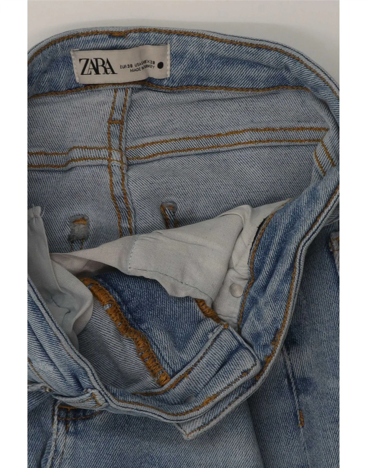 Zara Womens Distressed Skinny Jeans EU 38 Small W28 L30 Blue - Image 3