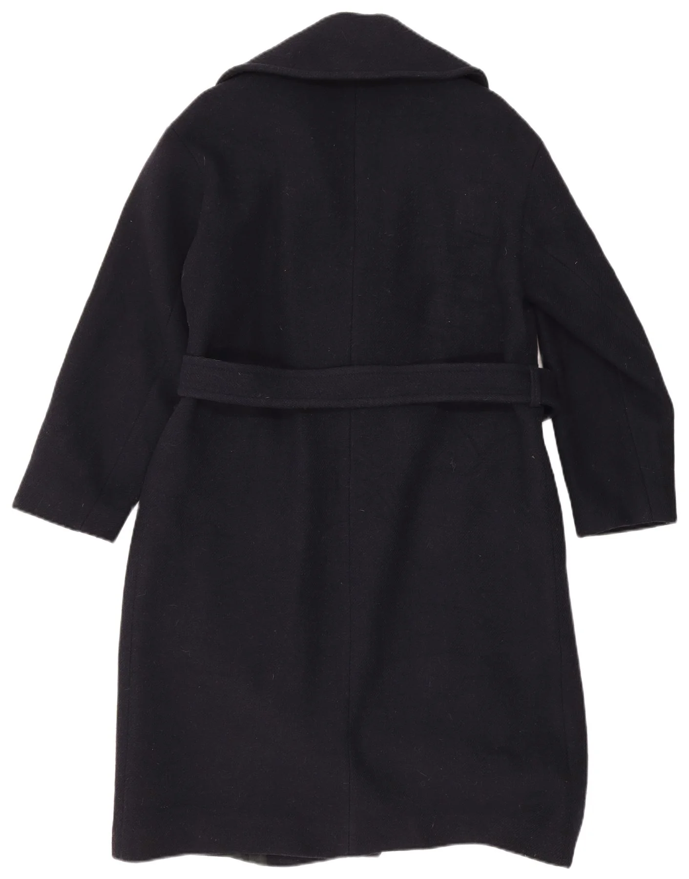 Zara Womens Double Breasted Coat UK 6 XS Navy Blue Wool - Image 2