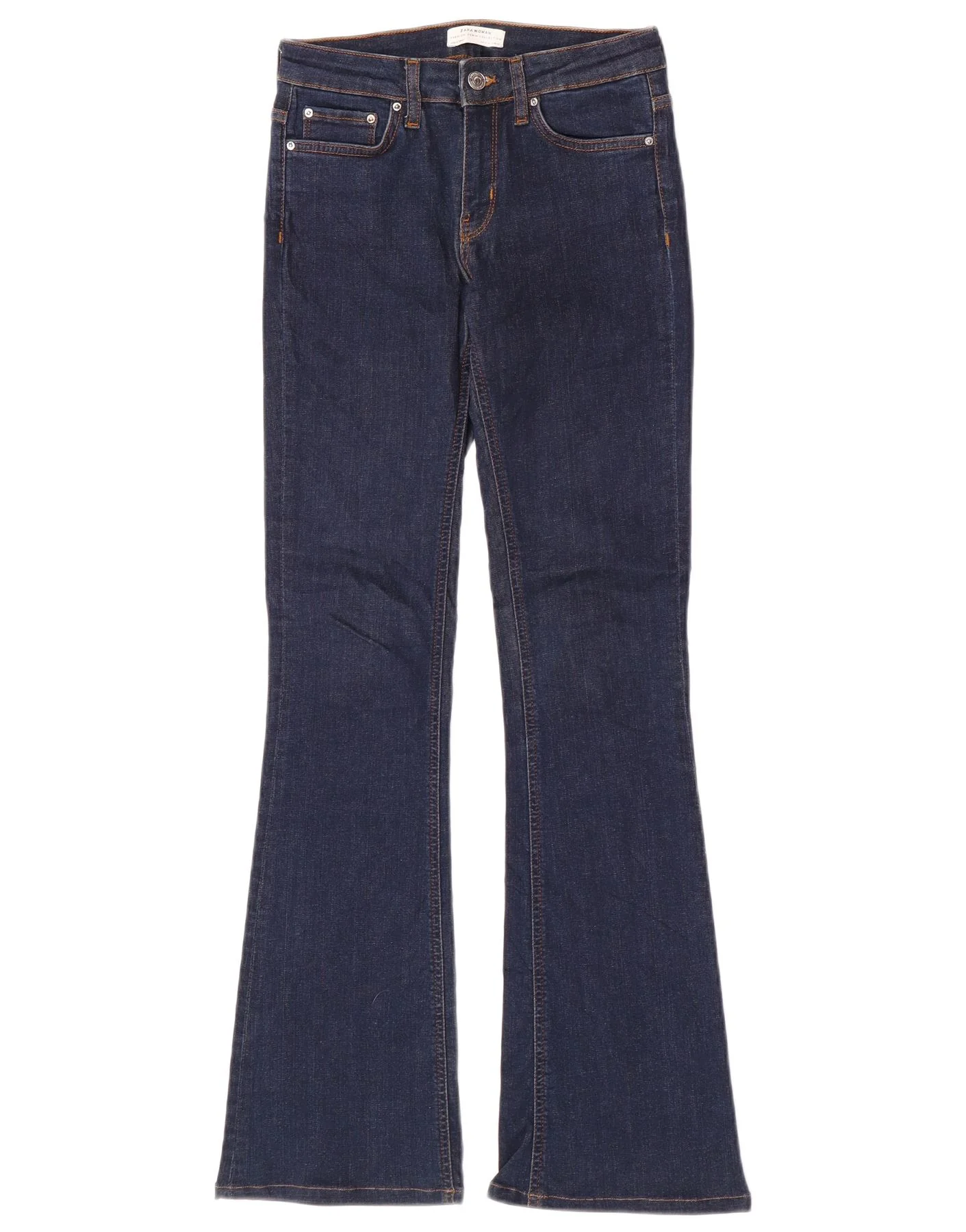 Zara Womens Flared Jeans EU 34 2XS W24 L31 Navy Blue