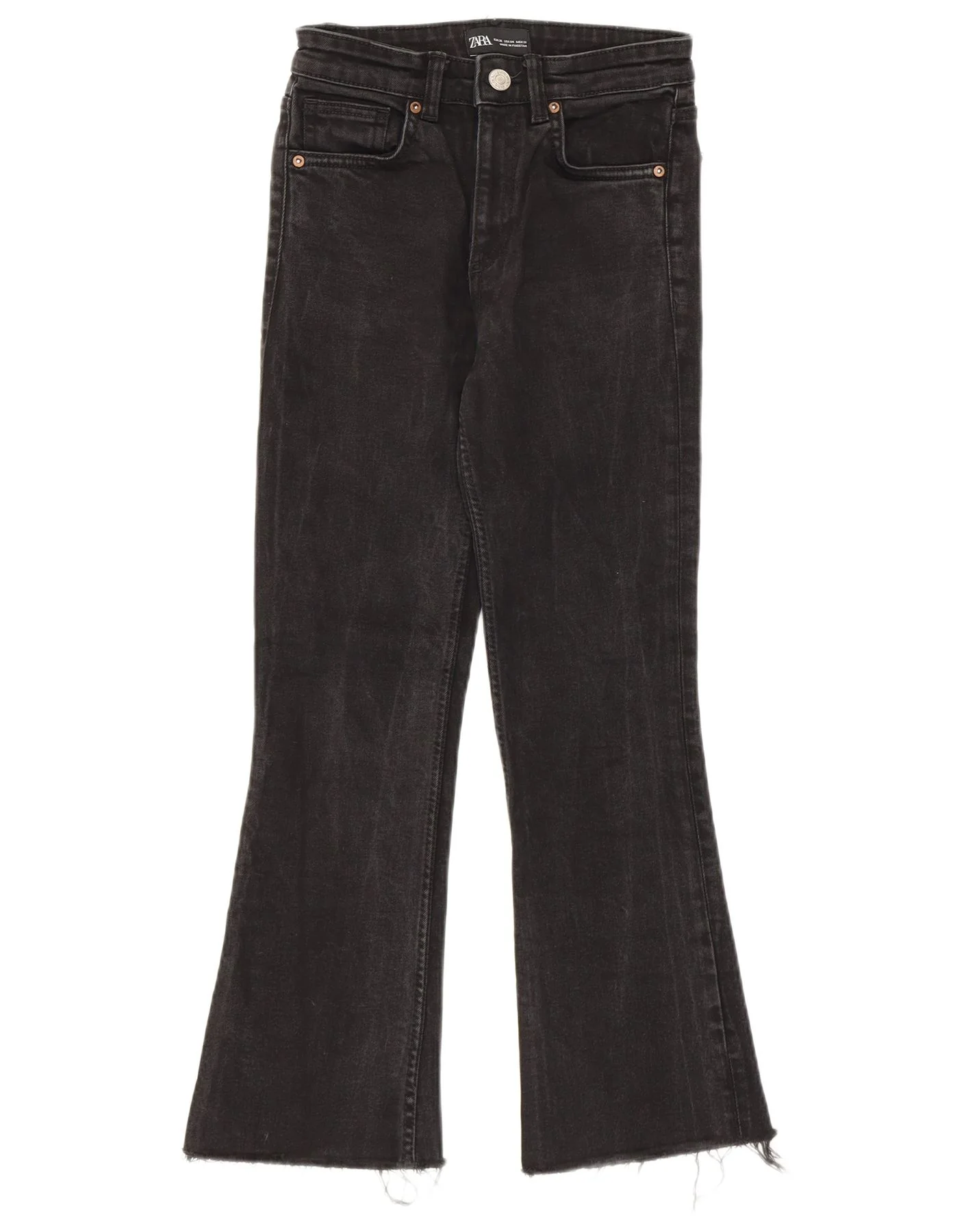 Zara Womens Flared Jeans EU 36 XS W26 L26 Black Cotton