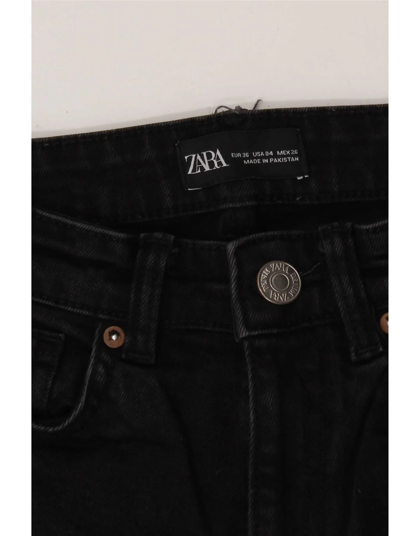 Zara Womens Flared Jeans EU 36 XS W26 L26 Black Cotton - Image 3