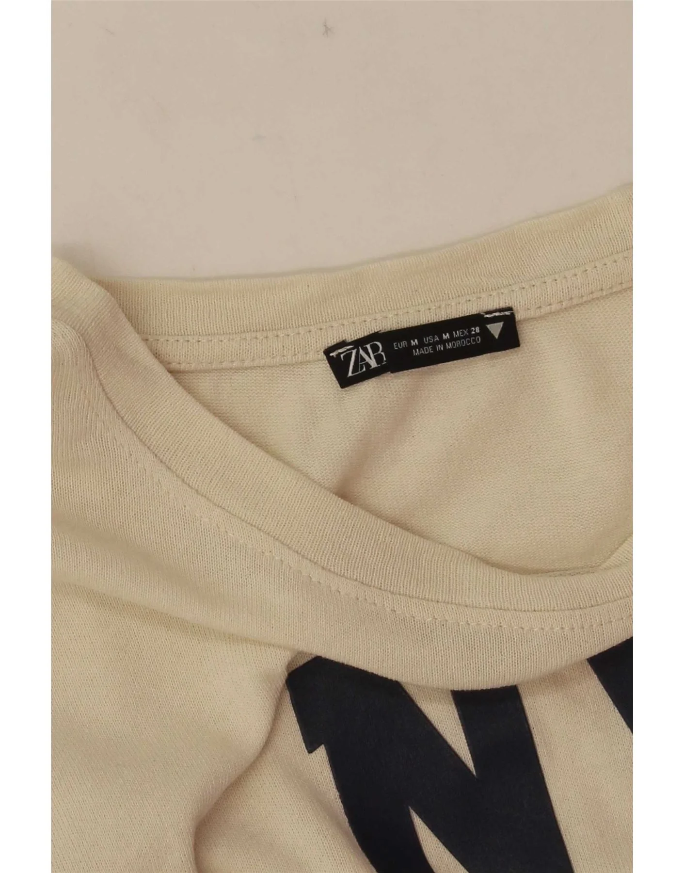 Zara Womens Graphic T-Shirt Top UK 12 Medium White - Image 3