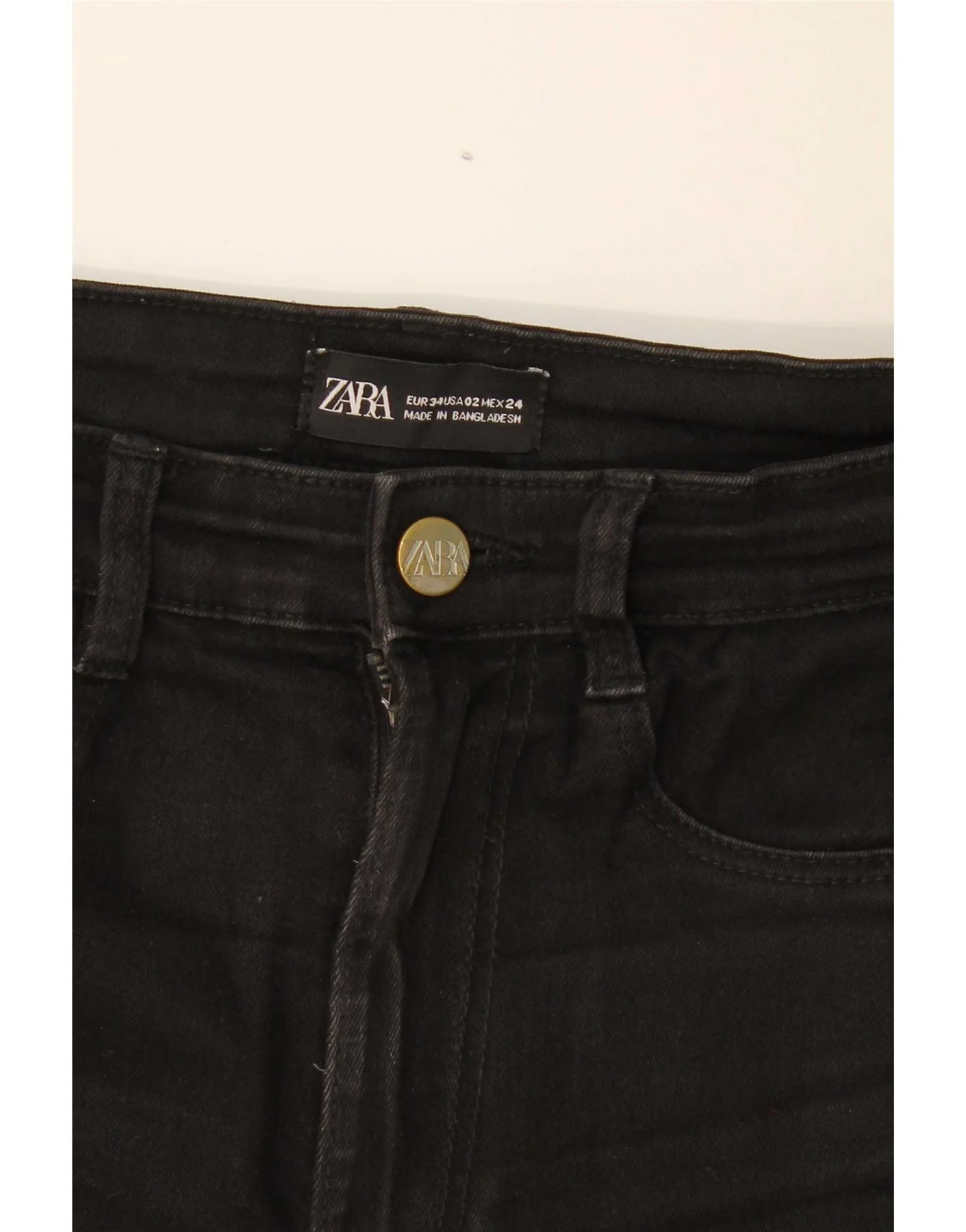 Zara Womens High Waist Skinny Jeans EU 34 2XS W24 L29 Black - Image 3