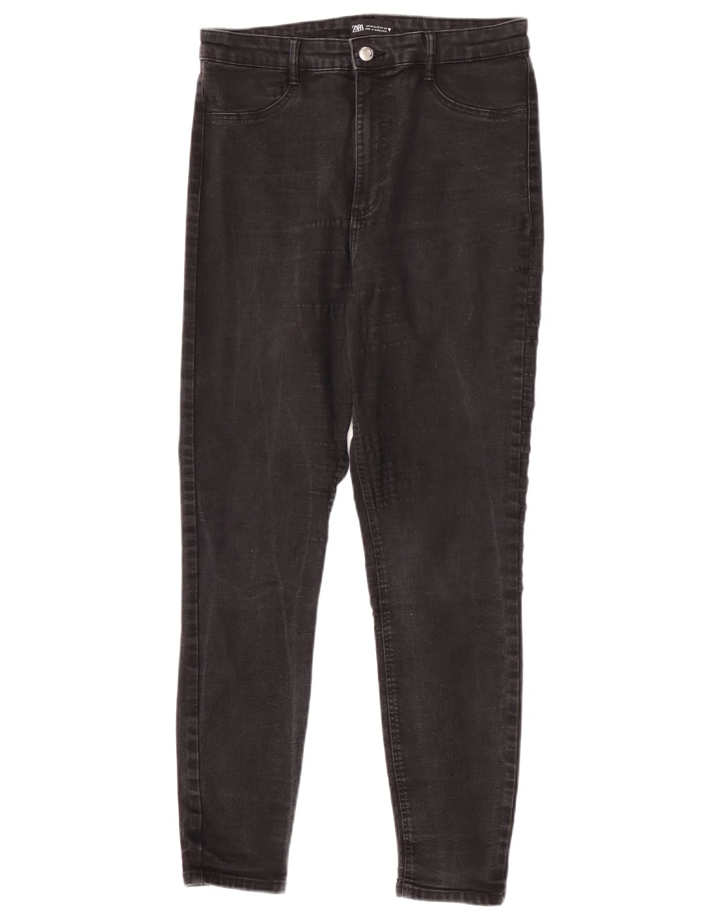Zara Womens High Waist Skinny Jeans EU 44 XL W34 L28 Black