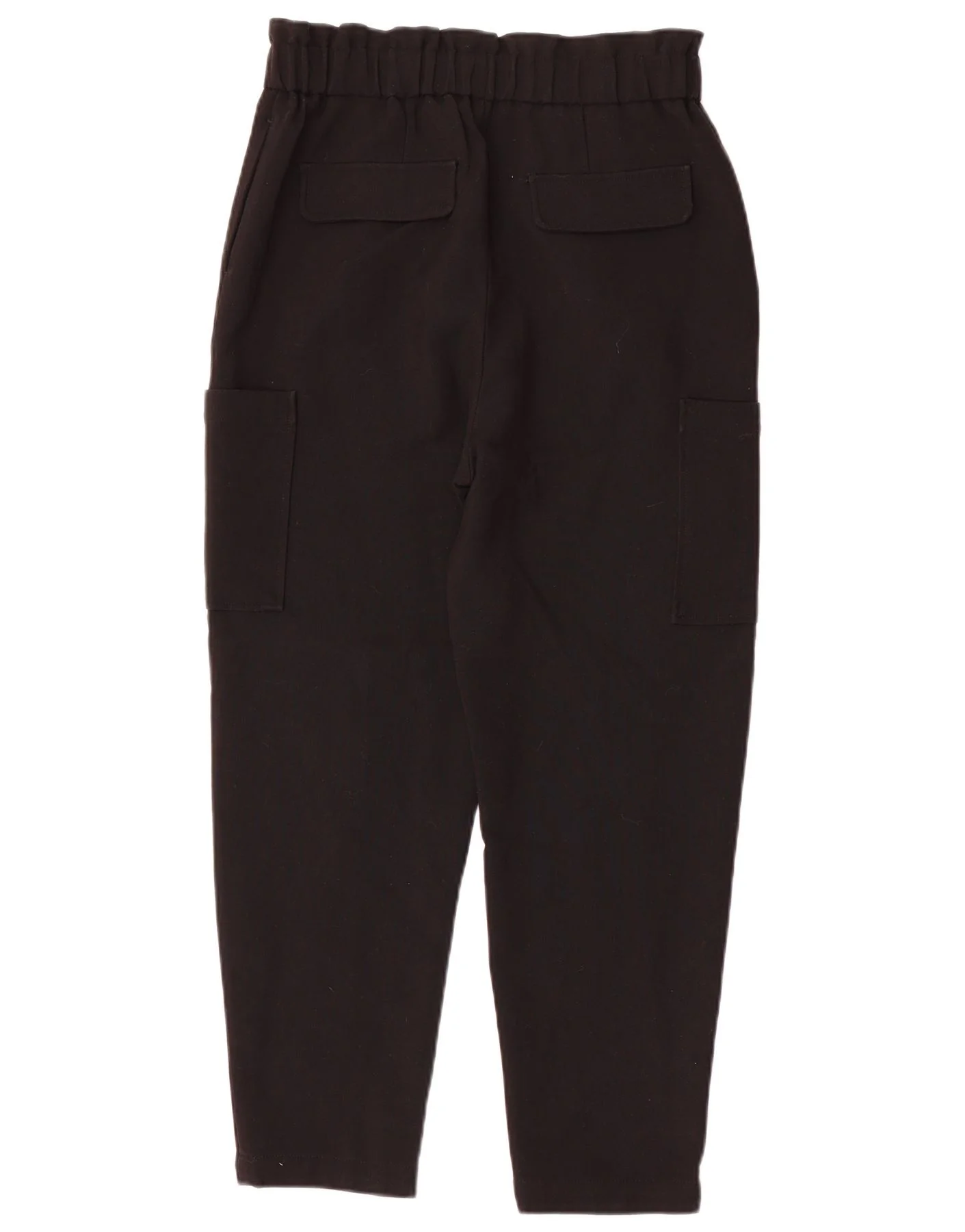 Zara Womens High Waist Tapered Cargo Trousers Small W26 L26 Black Polyester - Image 2