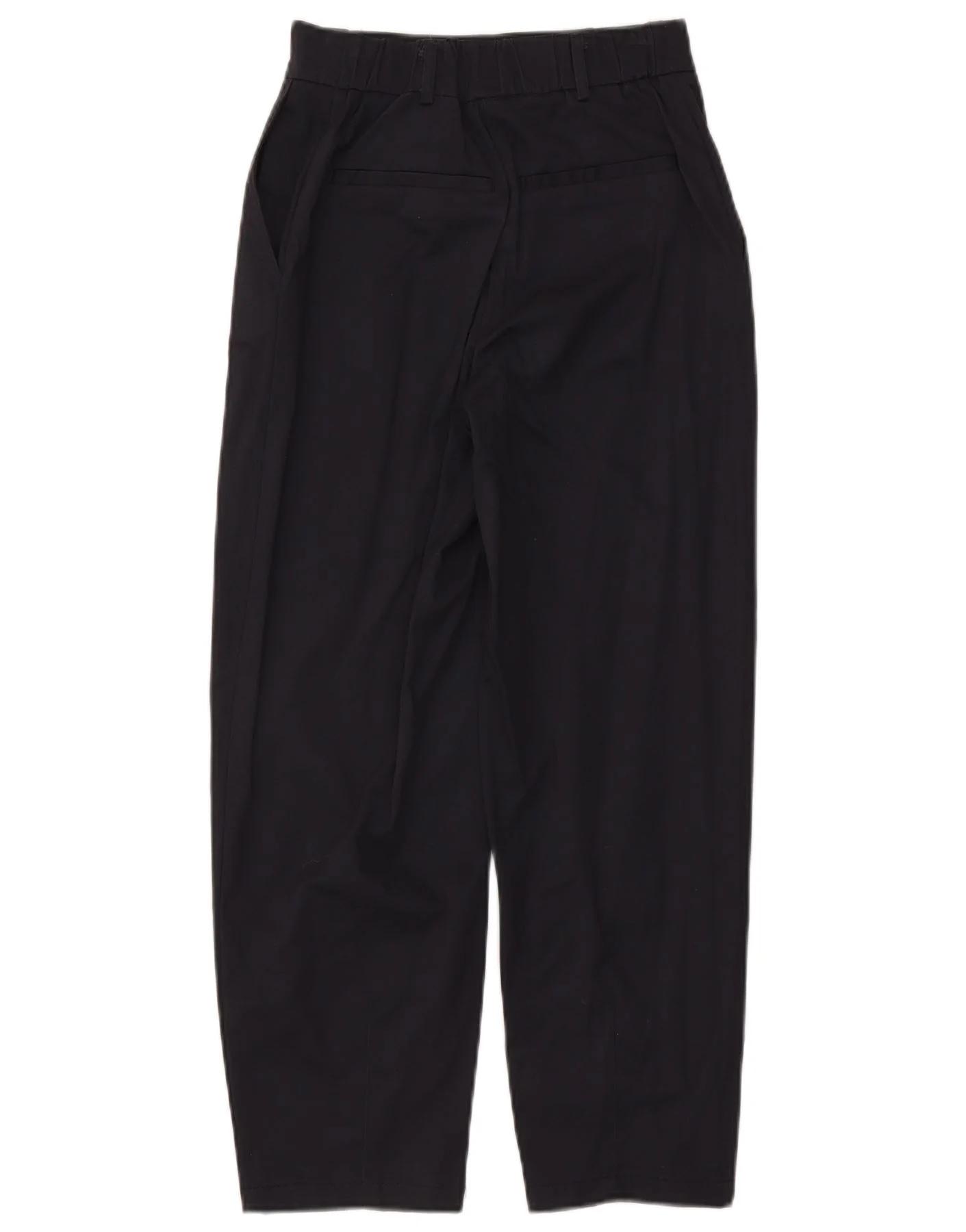 Zara Womens High Waist Tapered Chino Trousers XS W24 L26 Navy Blue Cotton - Image 2