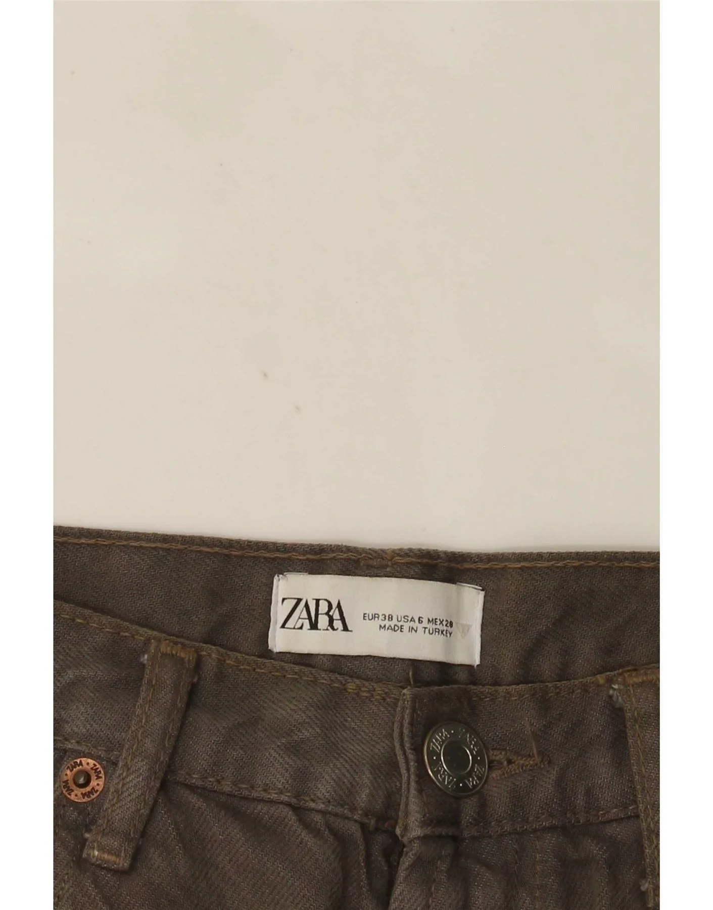 Zara Womens High Waist Wide Leg Jeans EU 38 Small W28 L33 Grey - Image 4