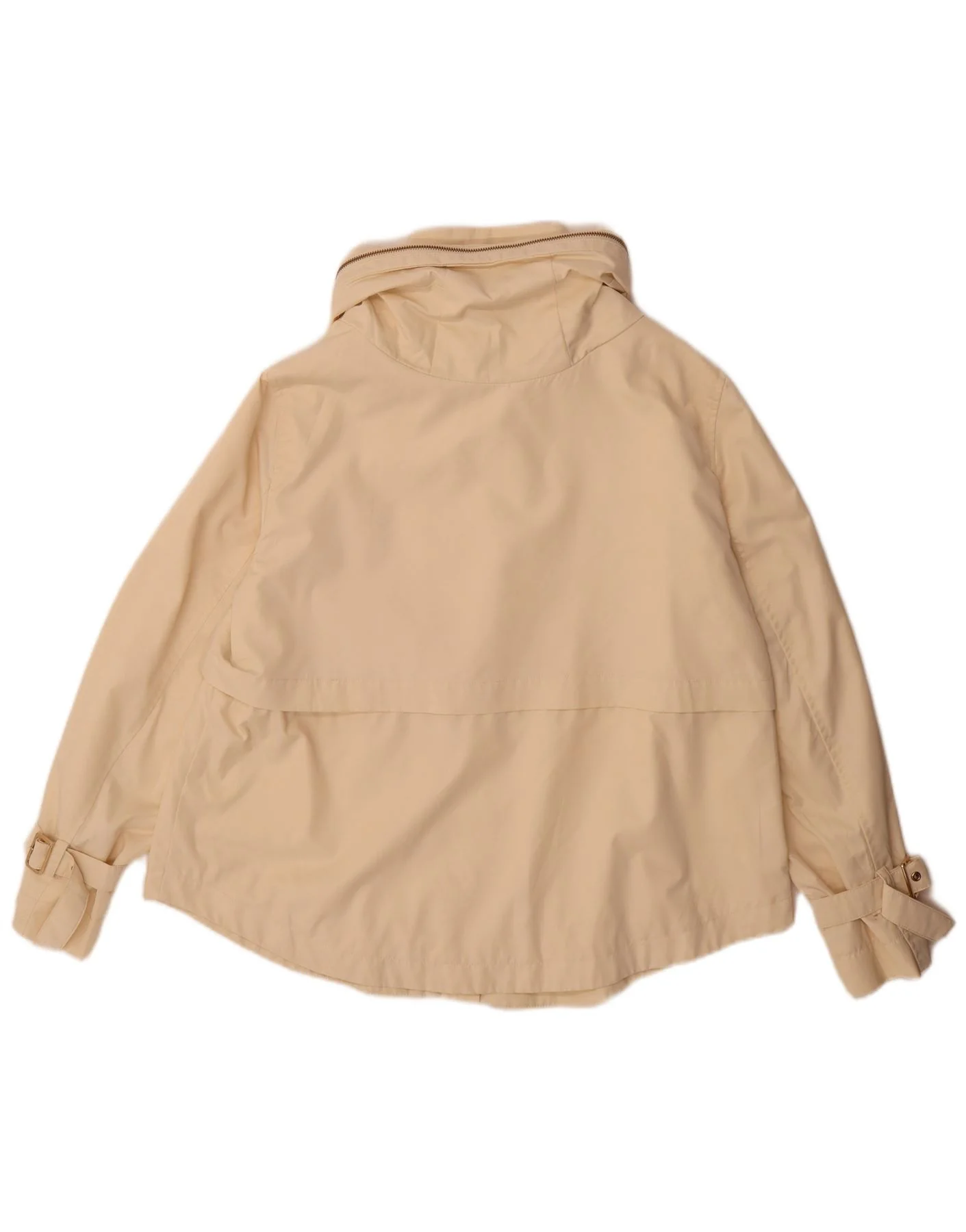 Zara Womens Hooded Bomber Jacket UK 14 Large Beige Polyester - Image 2