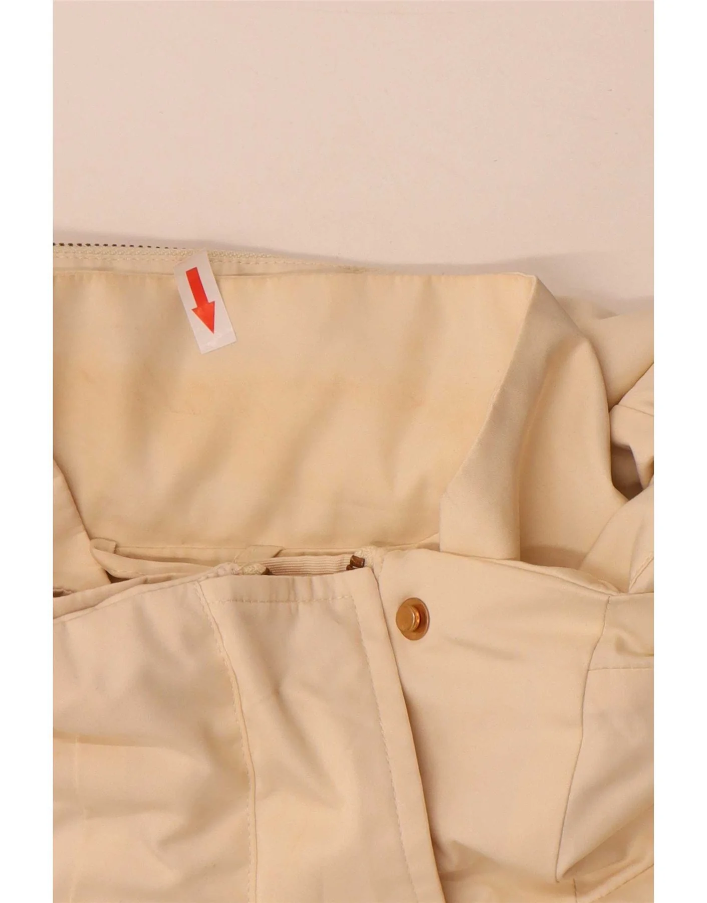 Zara Womens Hooded Bomber Jacket UK 14 Large Beige Polyester - Image 4