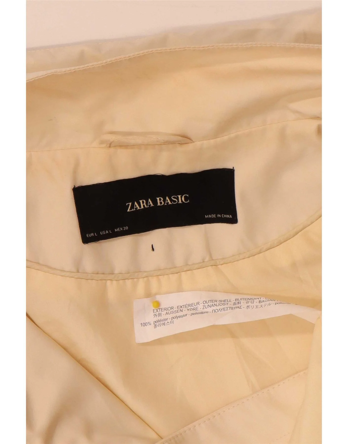 Zara Womens Hooded Bomber Jacket UK 14 Large Beige Polyester - Image 5