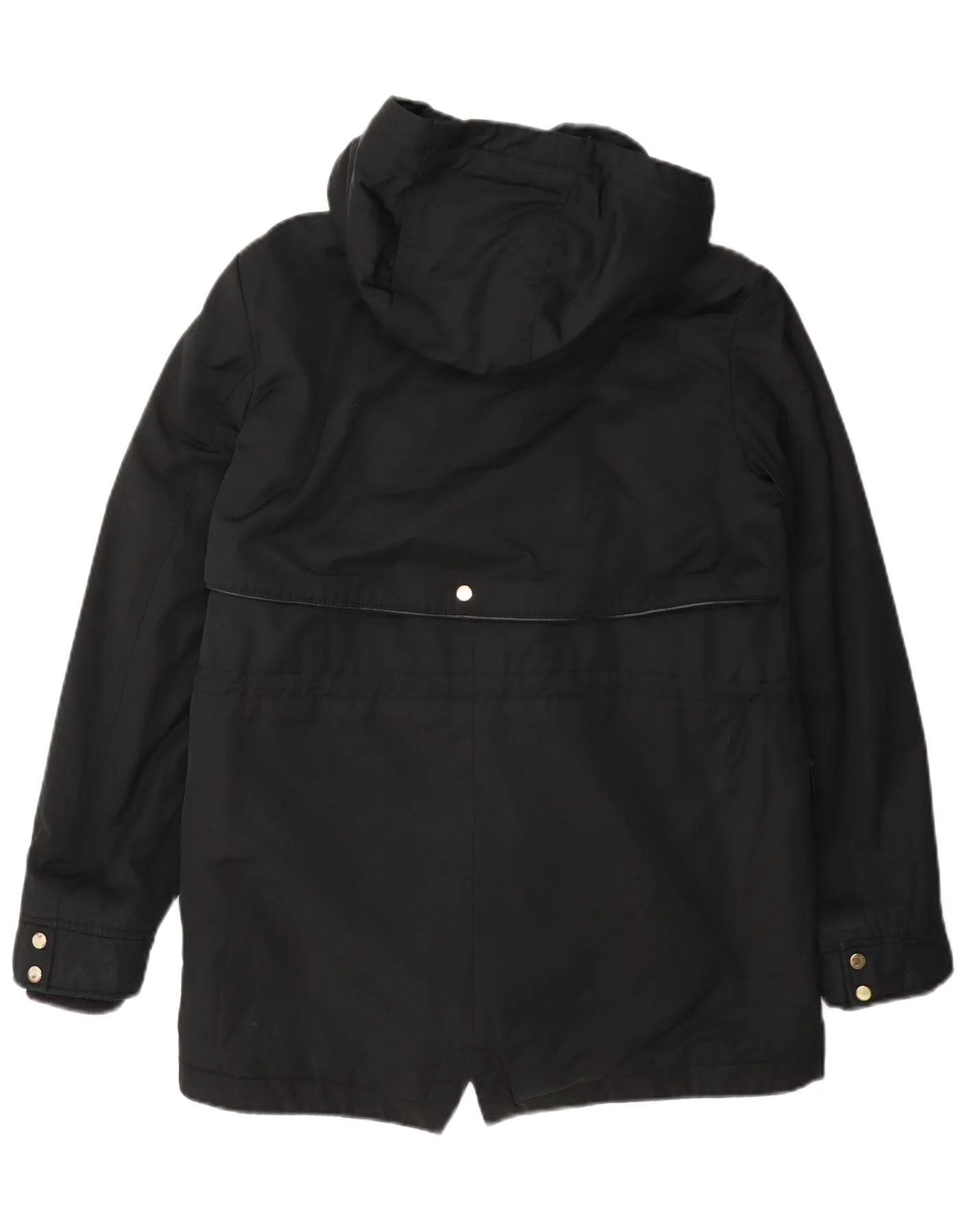 Zara Womens Hooded Parka Jacket UK 10 Small Black - Image 2