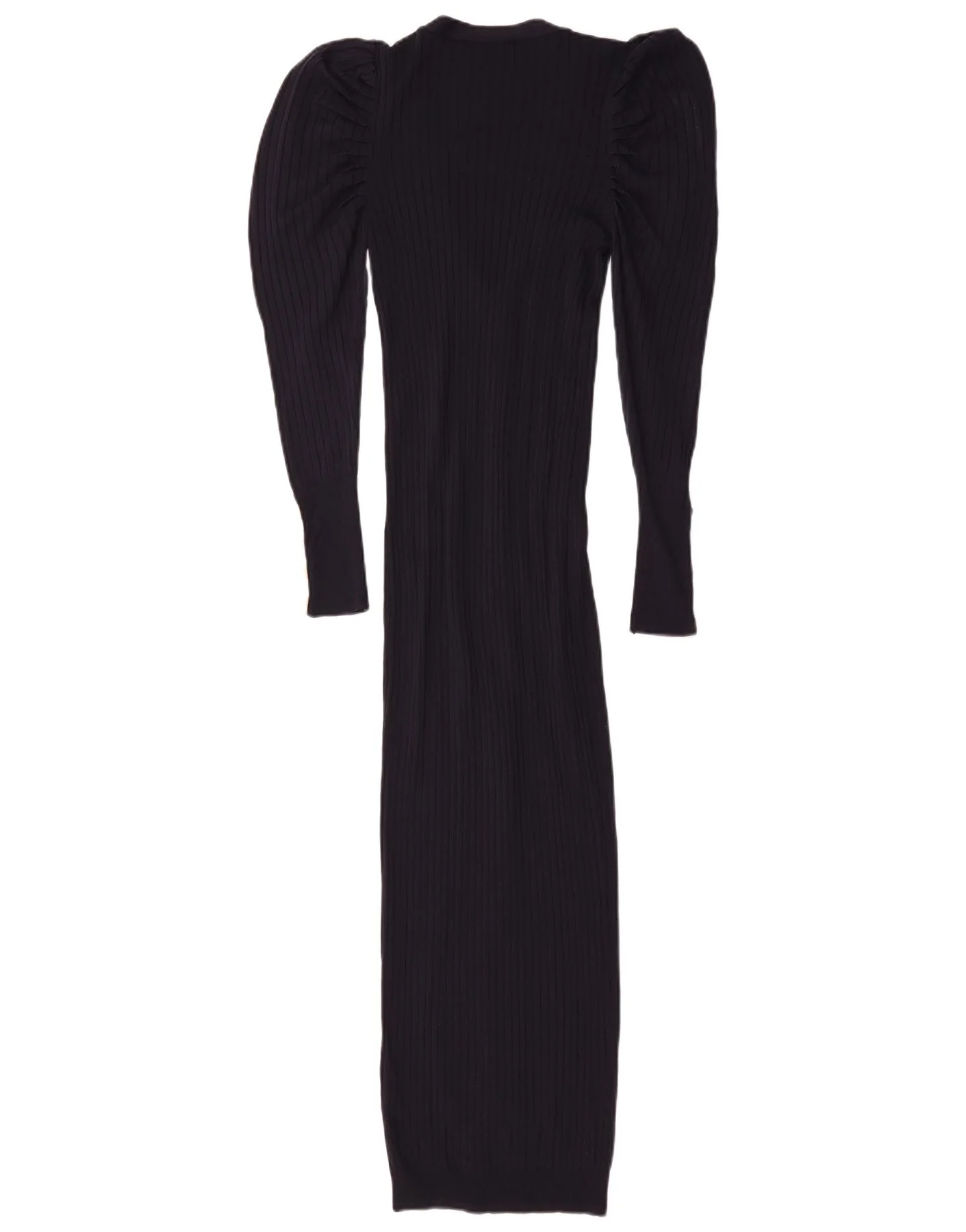 Zara Womens Knit Bodycon Dress UK 14 Large Navy Blue Viscose - Image 2