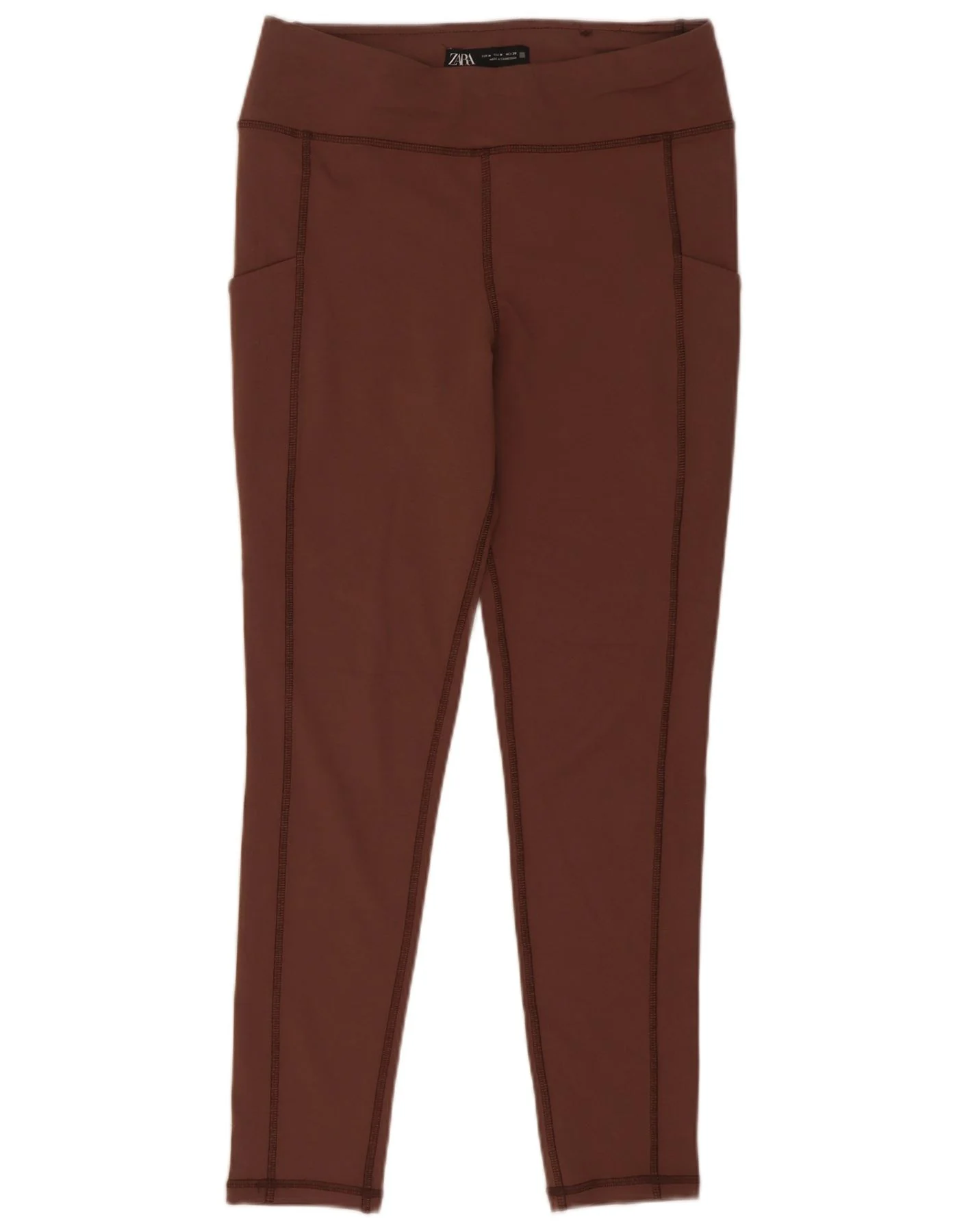 Zara Womens Leggings Medium W28 L29 Brown Viscose