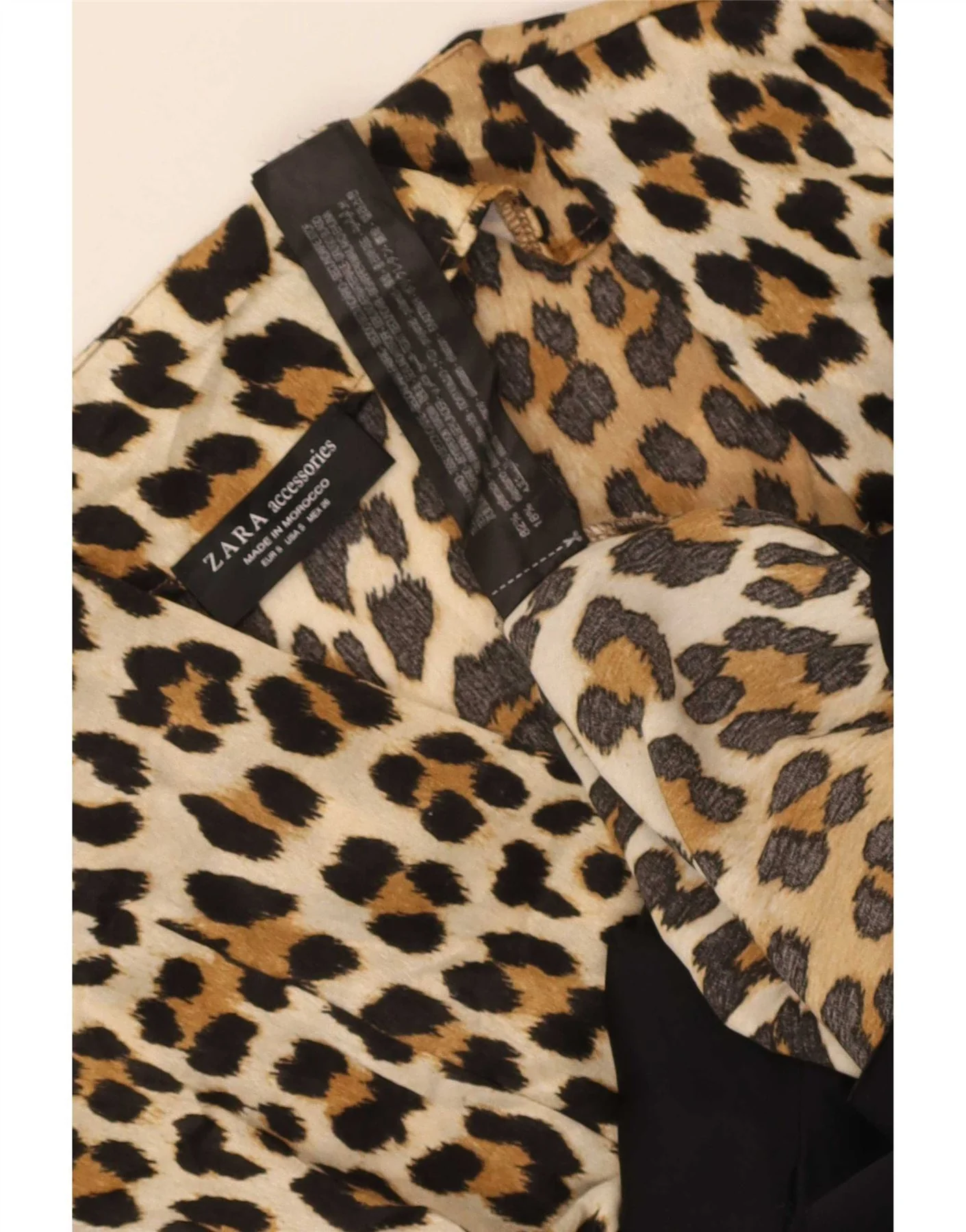Zara Womens Long Sleeve Bodysuit UK 10 Small Brown Animal Print Polyamide - Image 3