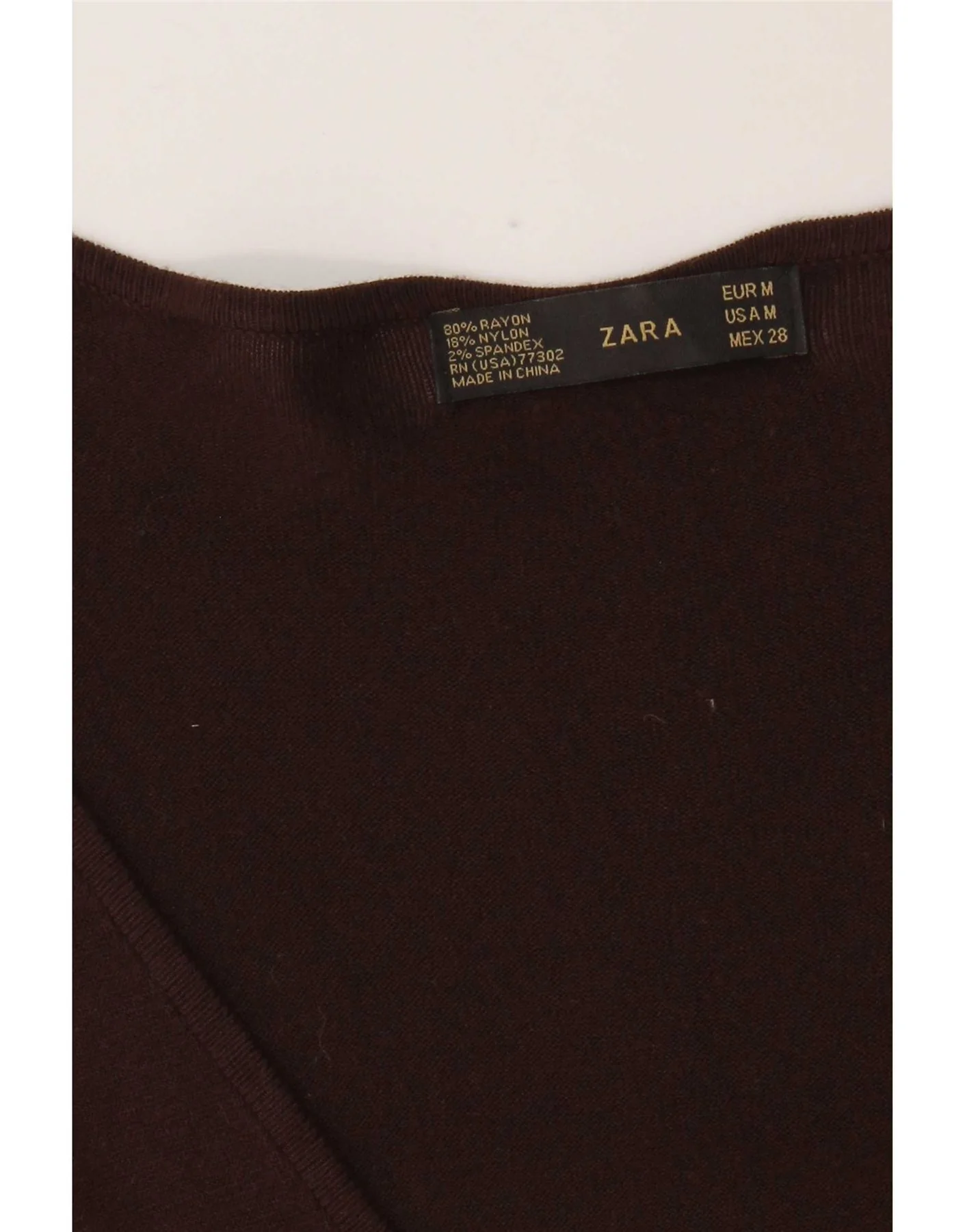 Zara Womens Long Sleeve Jumper Dress UK 12 Medium Brown Rayon - Image 3