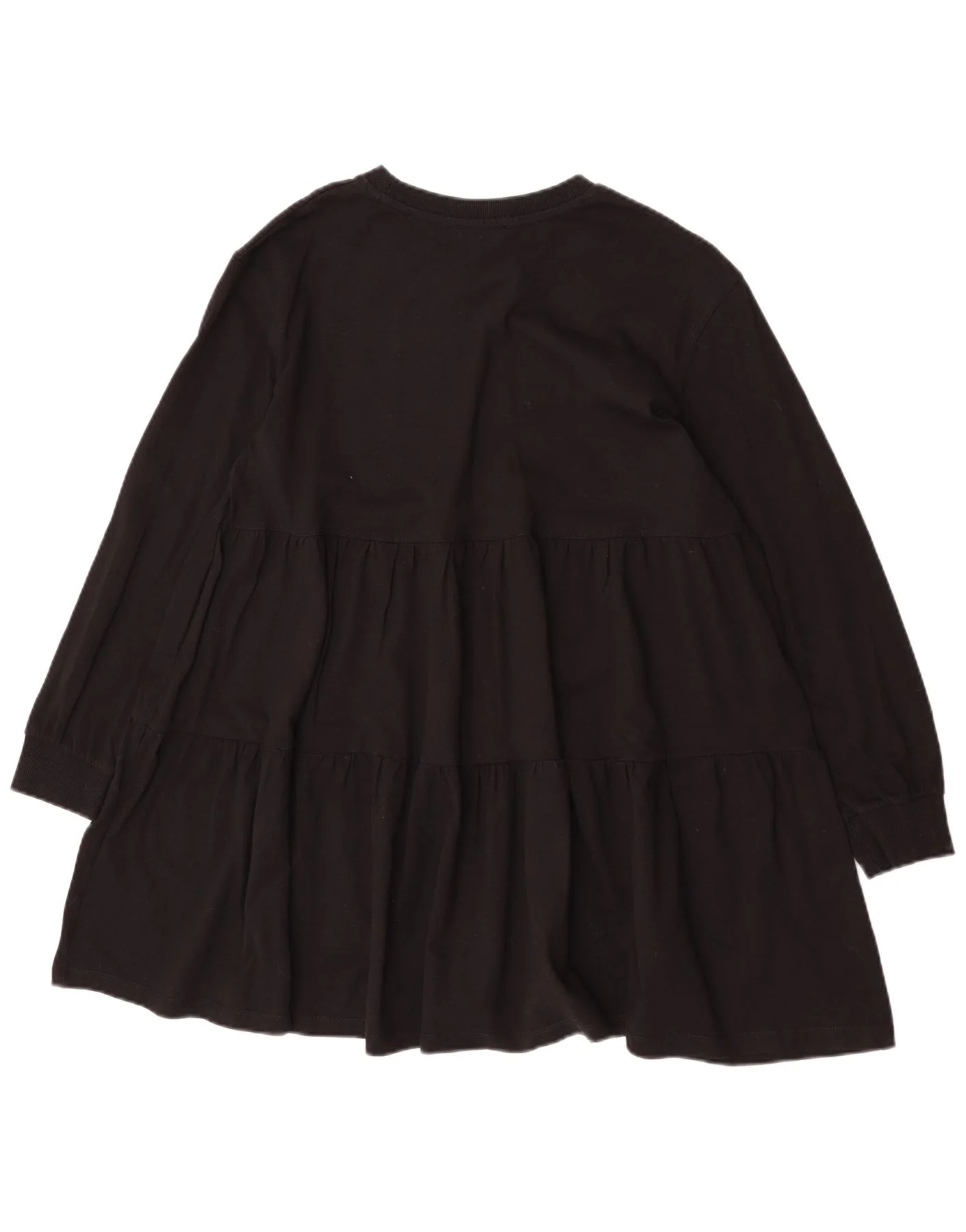 Zara Womens Long Sleeve Tiered Dress UK 14 Medium Black - Image 2