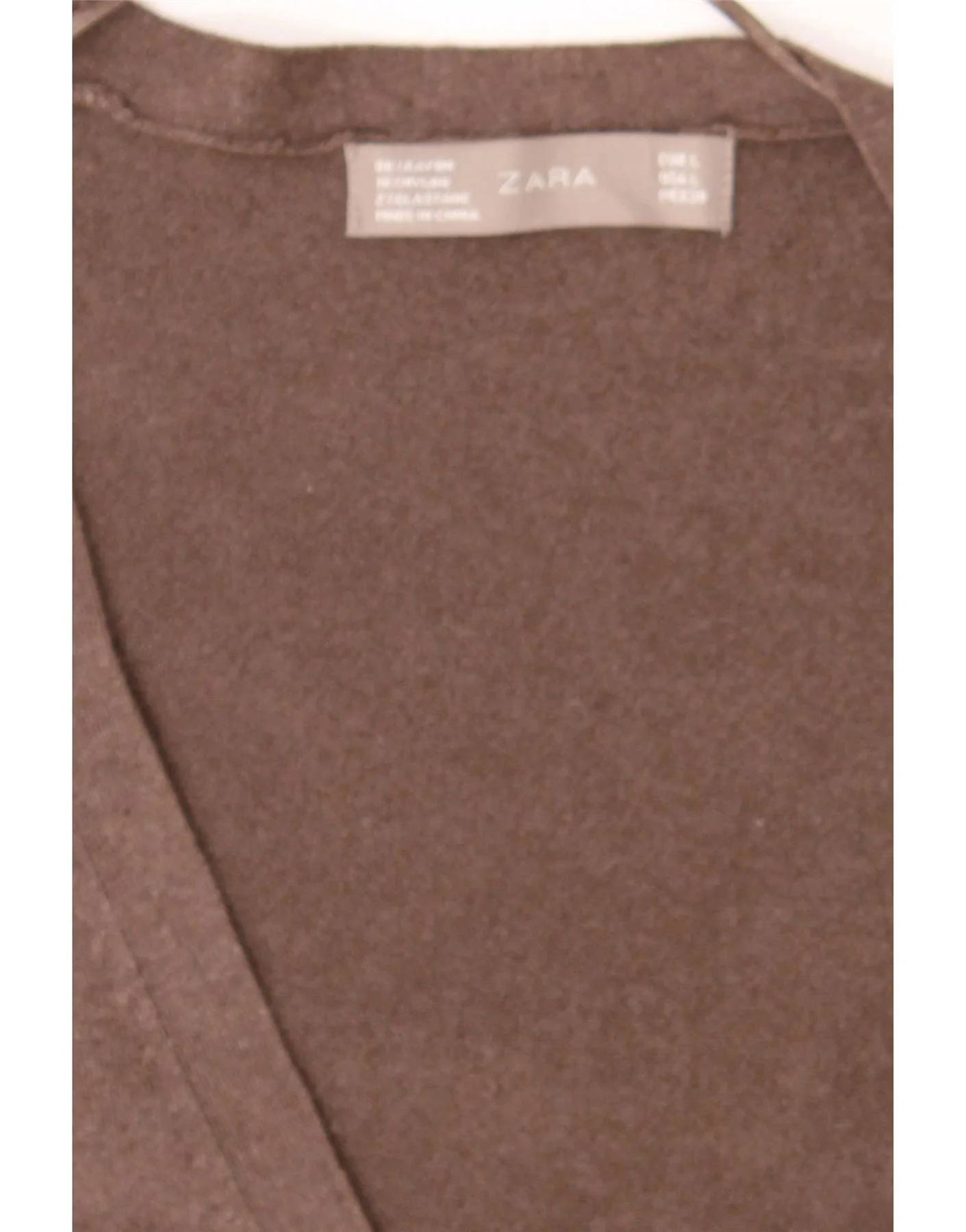 Zara Womens Longline Cardigan Sweater UK 14 Large Brown Rayon - Image 3