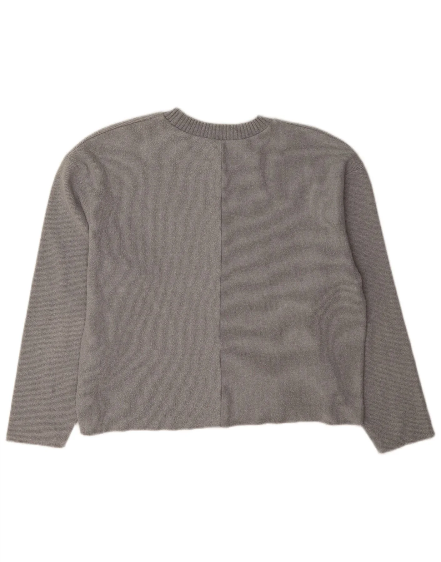 Zara Womens Loose Fit Top Long Sleeve UK 10 Small Grey Polyester - Image 2