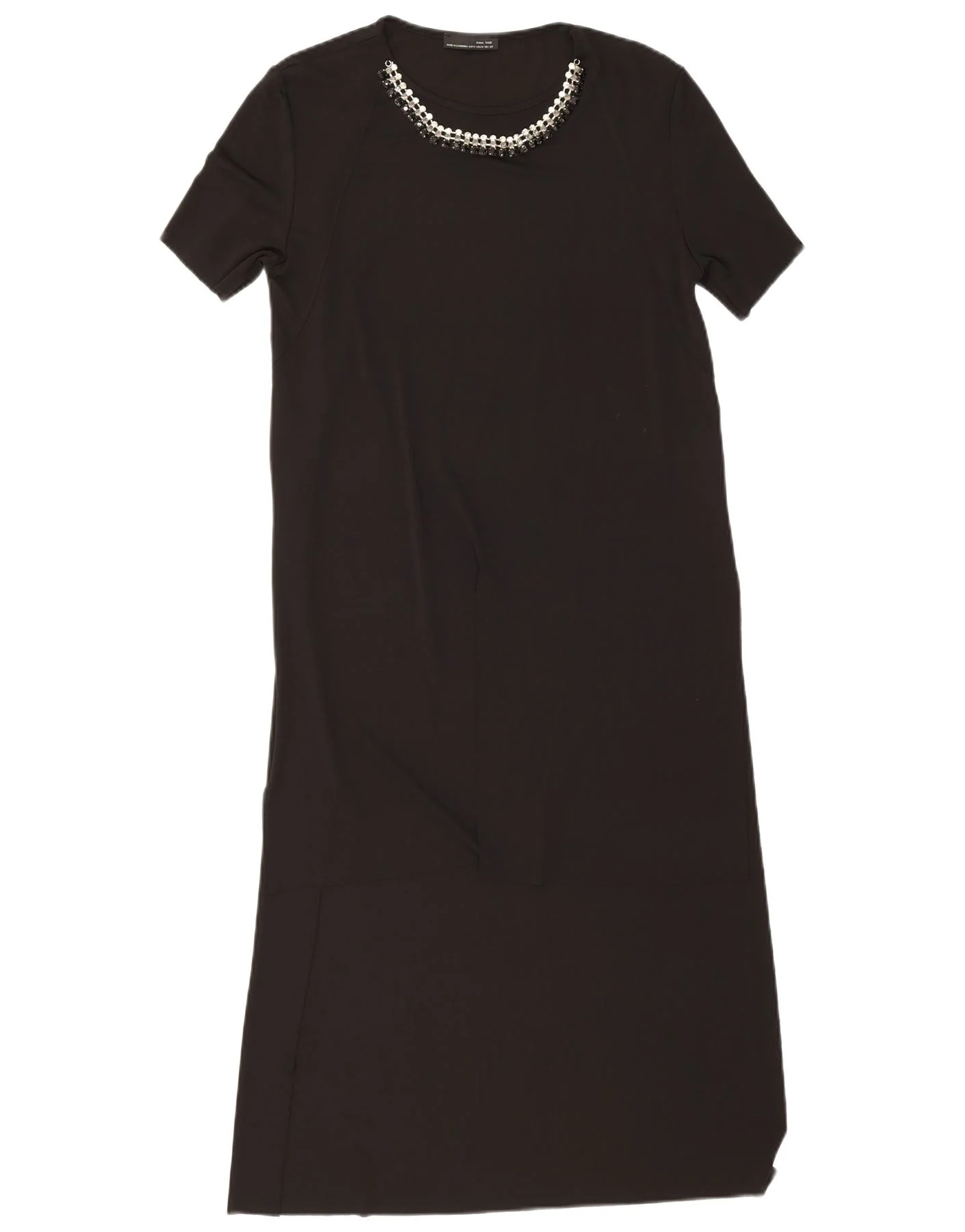 Zara Womens Maxi Dress UK 12 Medium Black Polyester