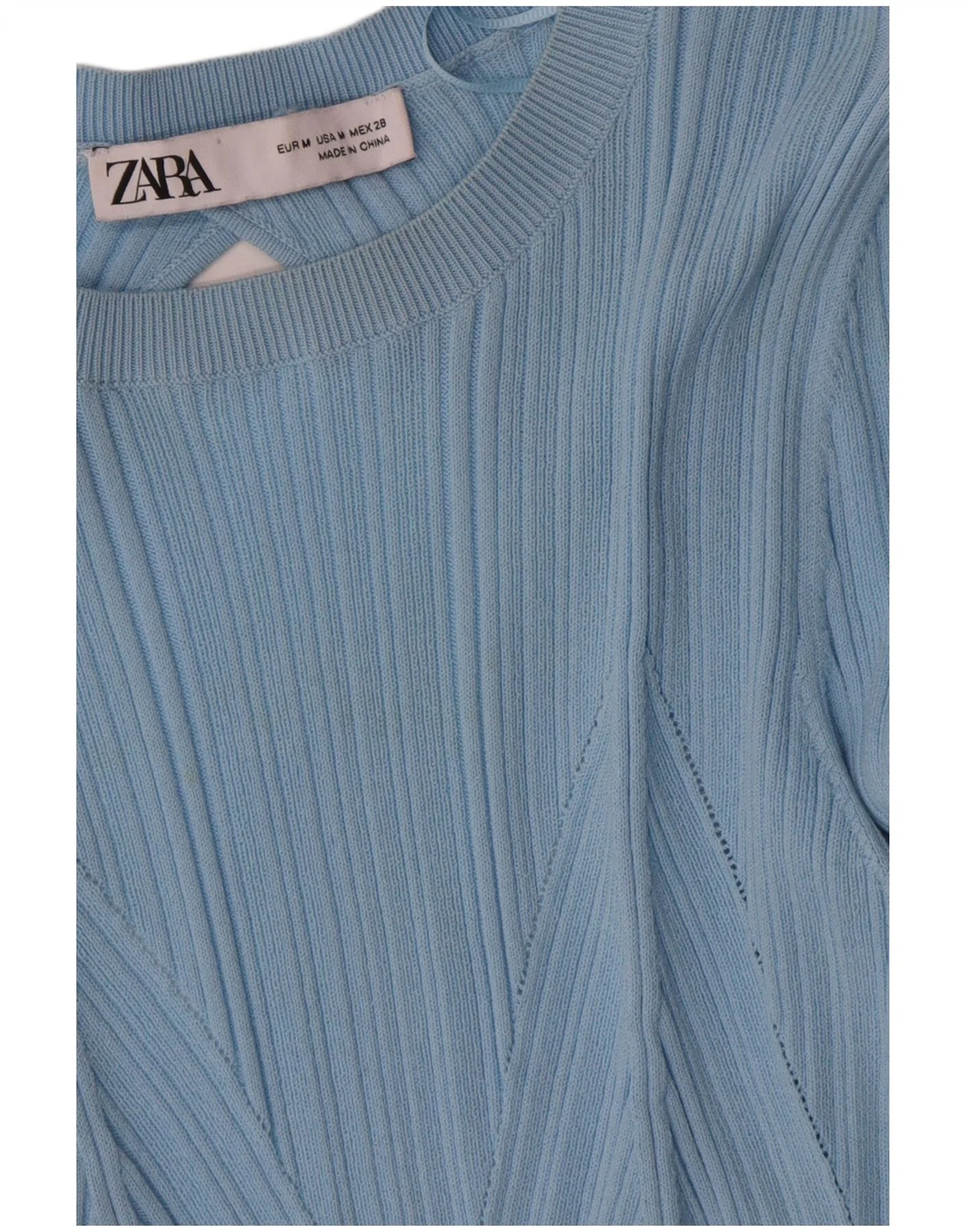 Zara Womens Maxi Long Sleeve Jumper Dress UK 12 Medium Blue Nylon - Image 3