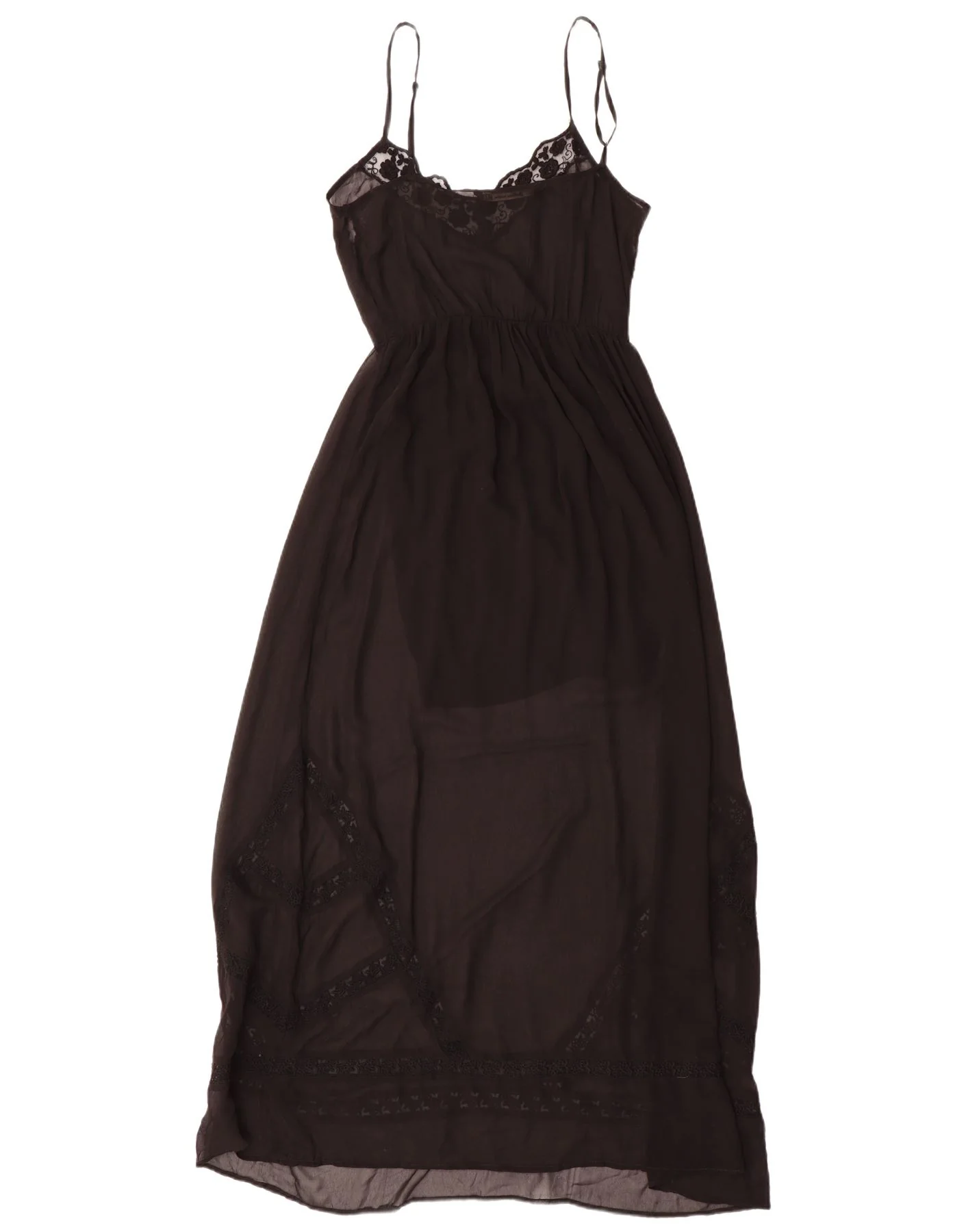 Zara Womens Maxi Slip Dress UK 10 Small Black Floral - Image 2