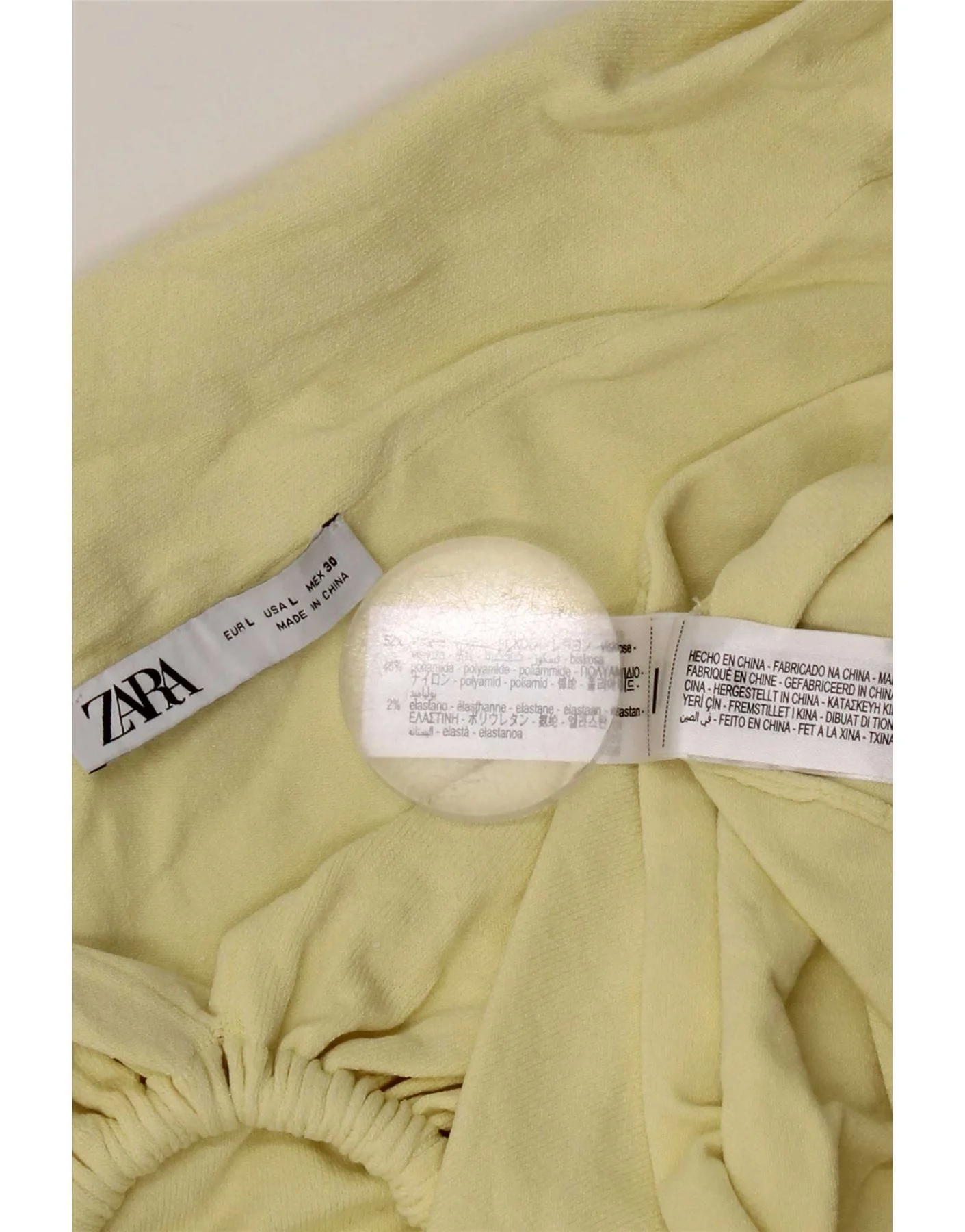 Zara Womens Off Shoulder Top UK 16 Large Yellow Viscose - Image 4