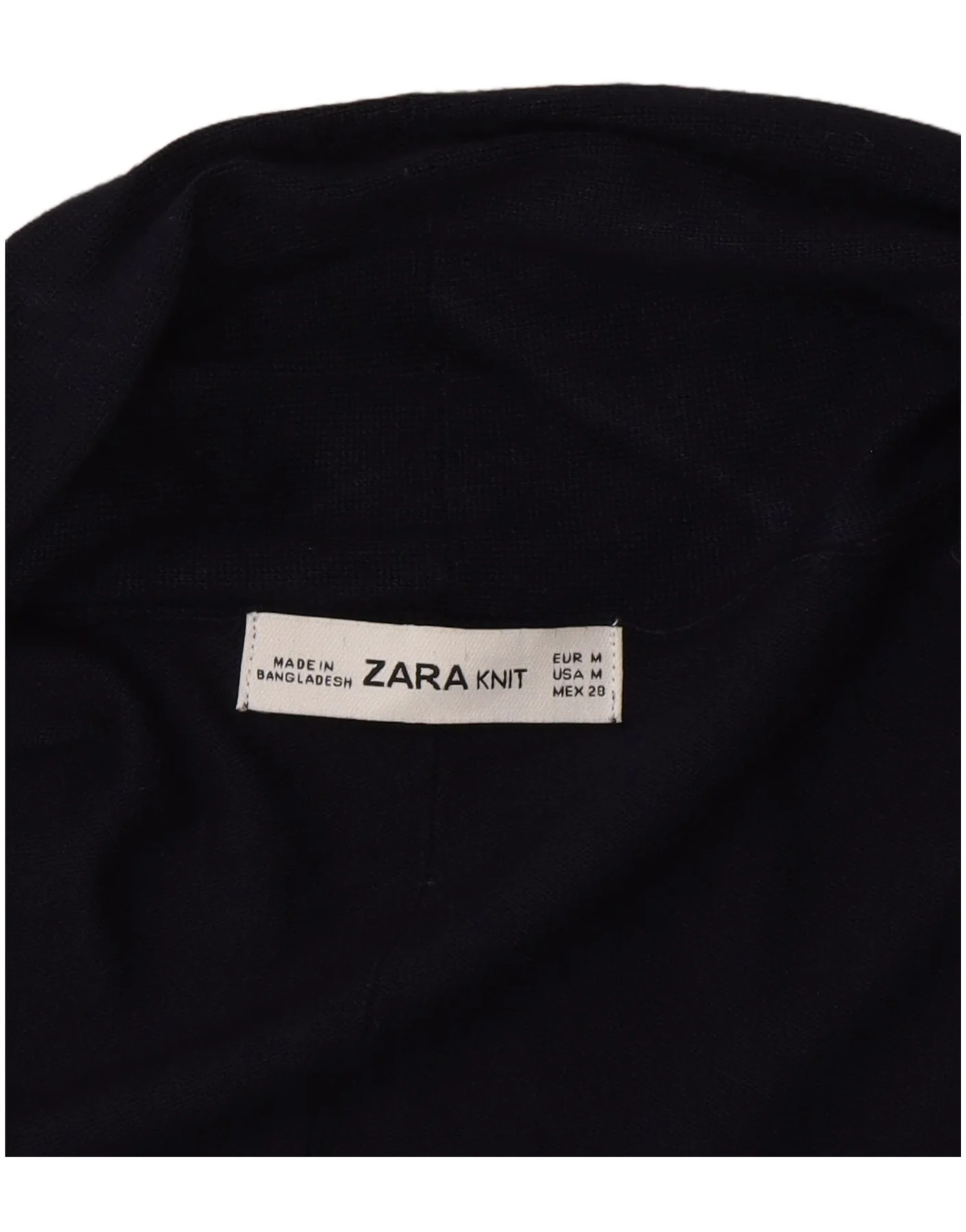 Zara Womens Open Cardigan Sweater UK 12 Medium Navy Blue - Image 3