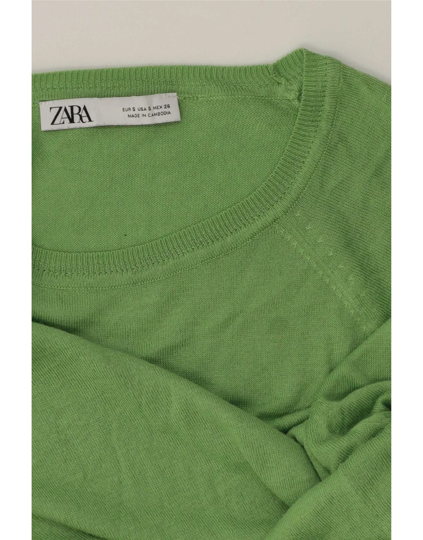 Zara Womens Oversized Boat Neck Jumper Sweater UK 10 Small Green - Image 3