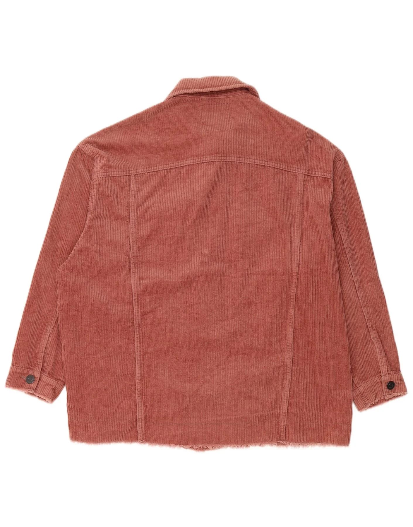 Zara Womens Oversized Corduroy Jacket UK 10 Small Pink Cotton - Image 2