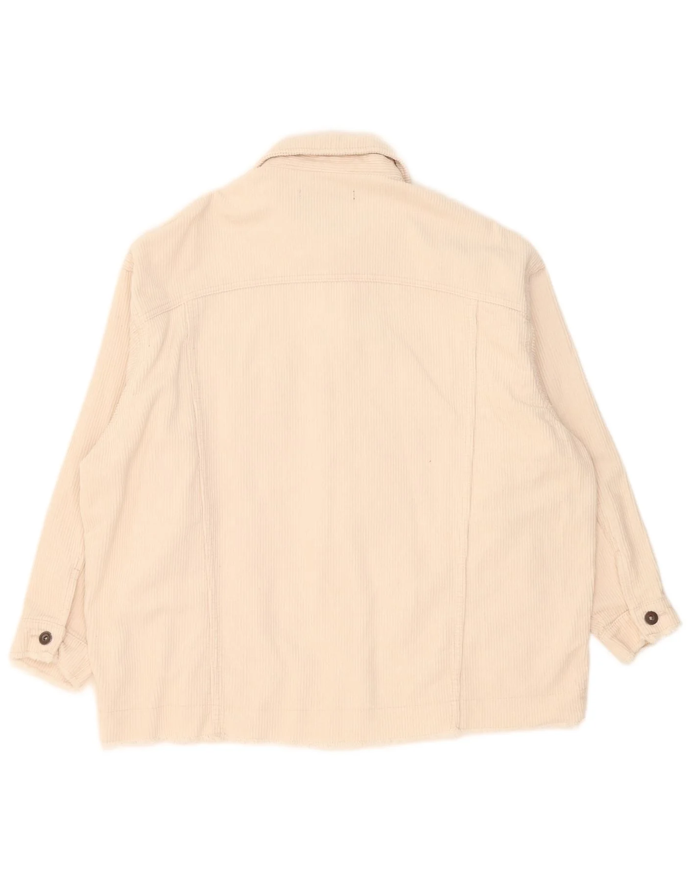 Zara Womens Oversized Corduroy Jacket UK 16 Large Beige Cotton - Image 2