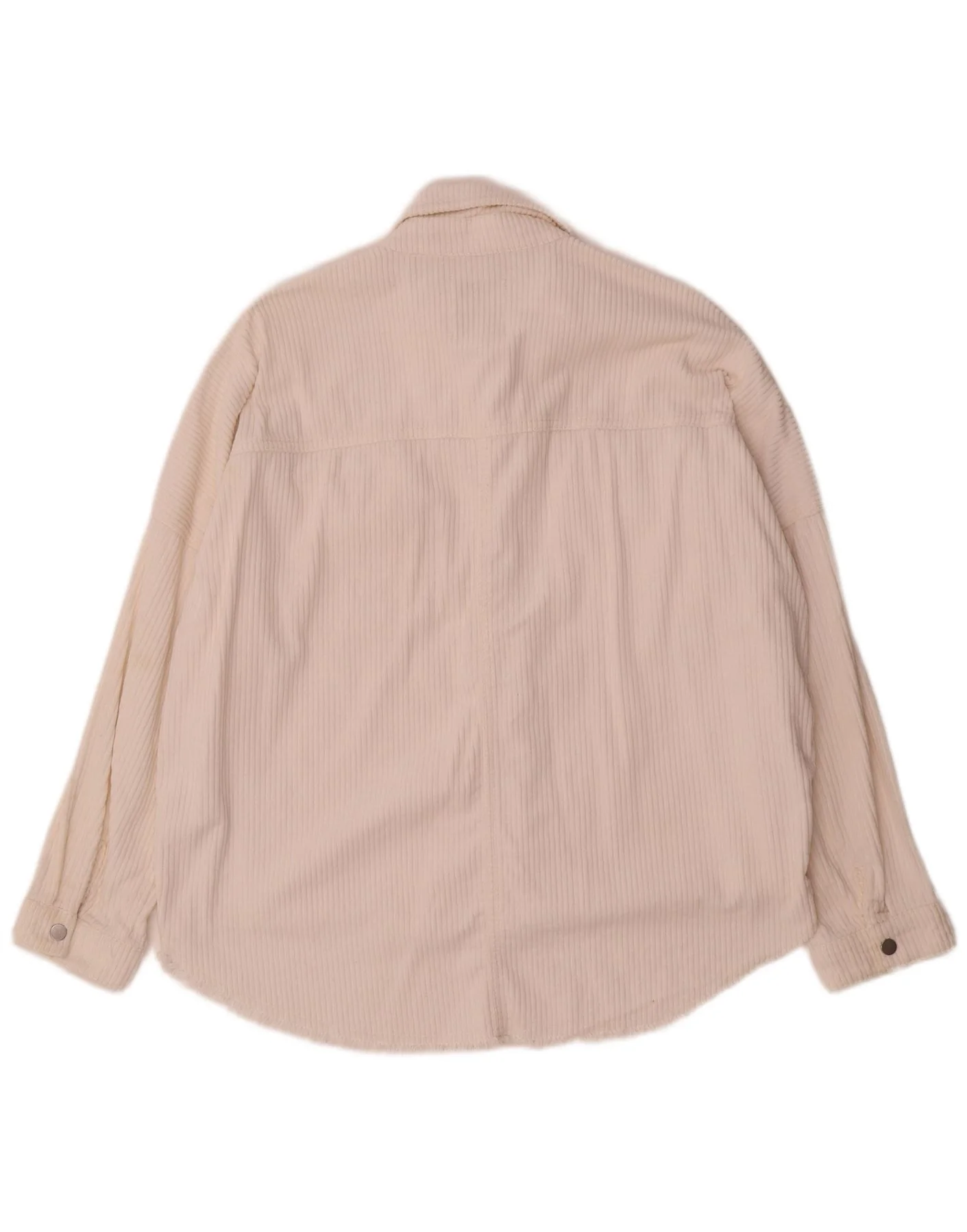Zara Womens Oversized Corduroy Shirt UK 10 Small White Cotton - Image 2