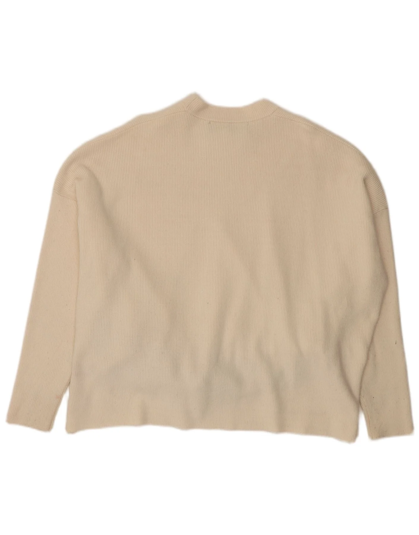 Zara Womens Oversized Crew Neck Jumper Sweater UK 10 Small White Viscose - Image 2