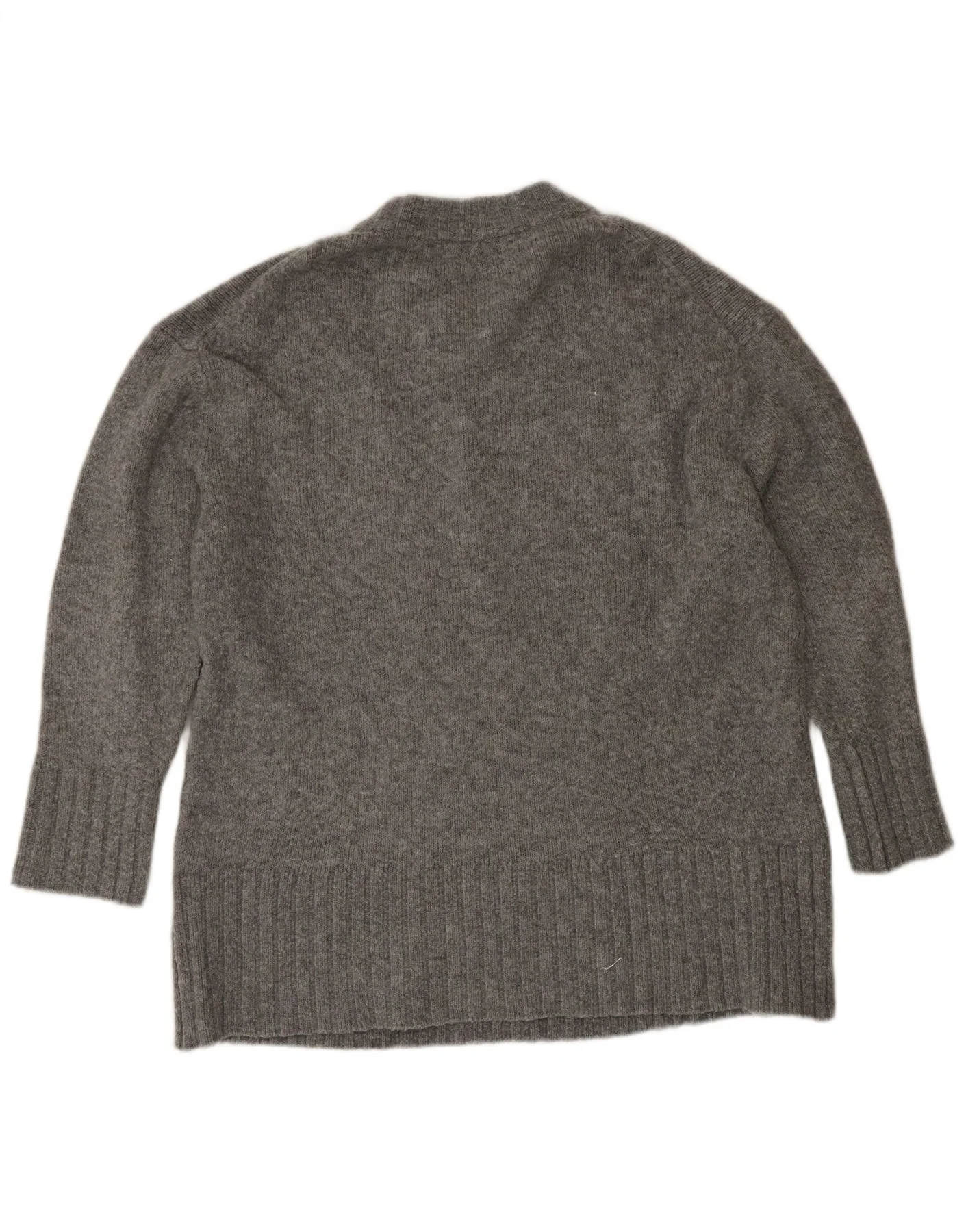 Zara Womens Oversized Crew Neck Jumper Sweater UK 14 Medium Grey Acrylic - Image 2