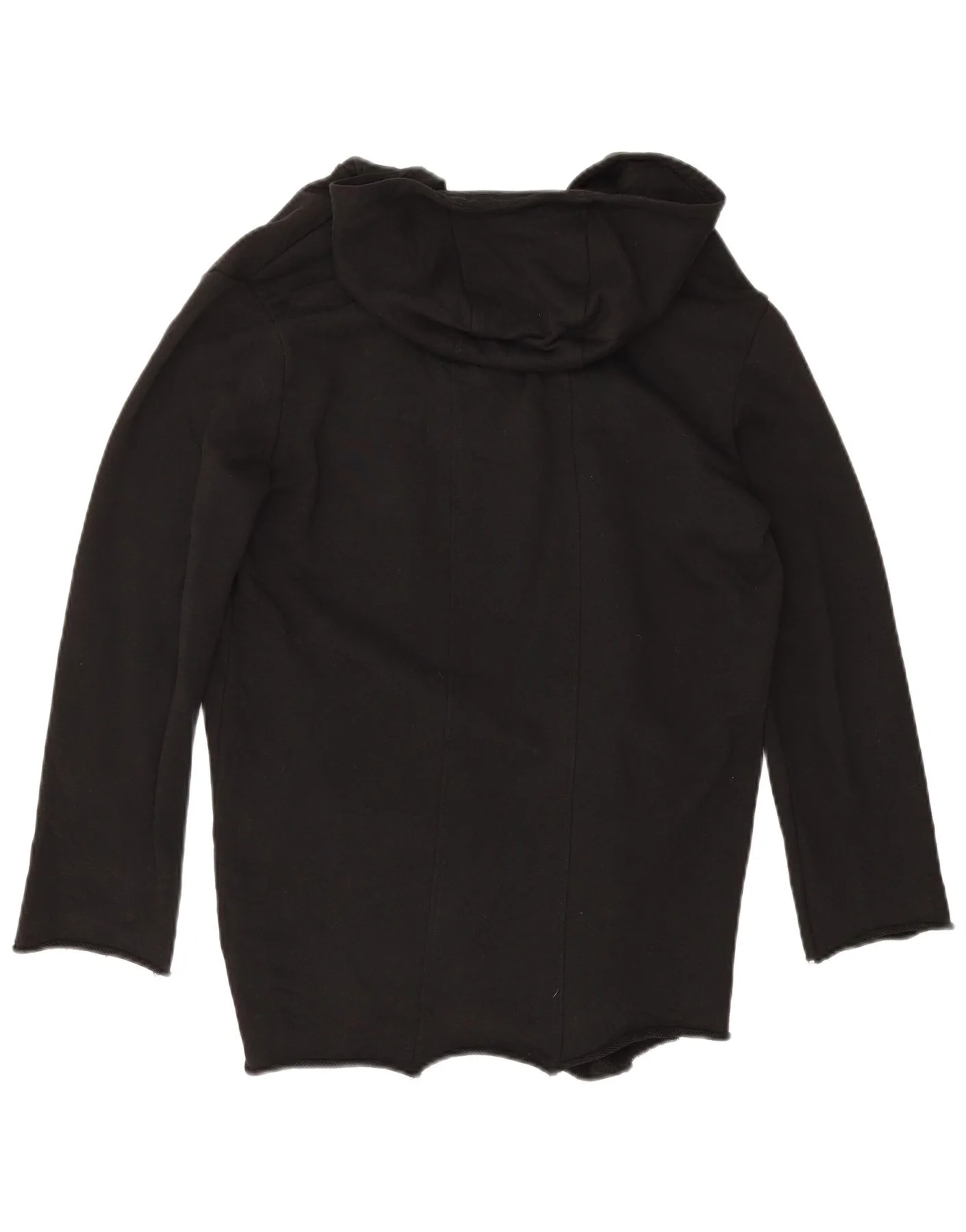 Zara Womens Oversized Hooded Open Cardigan Sweater UK 10 Small Black - Image 2