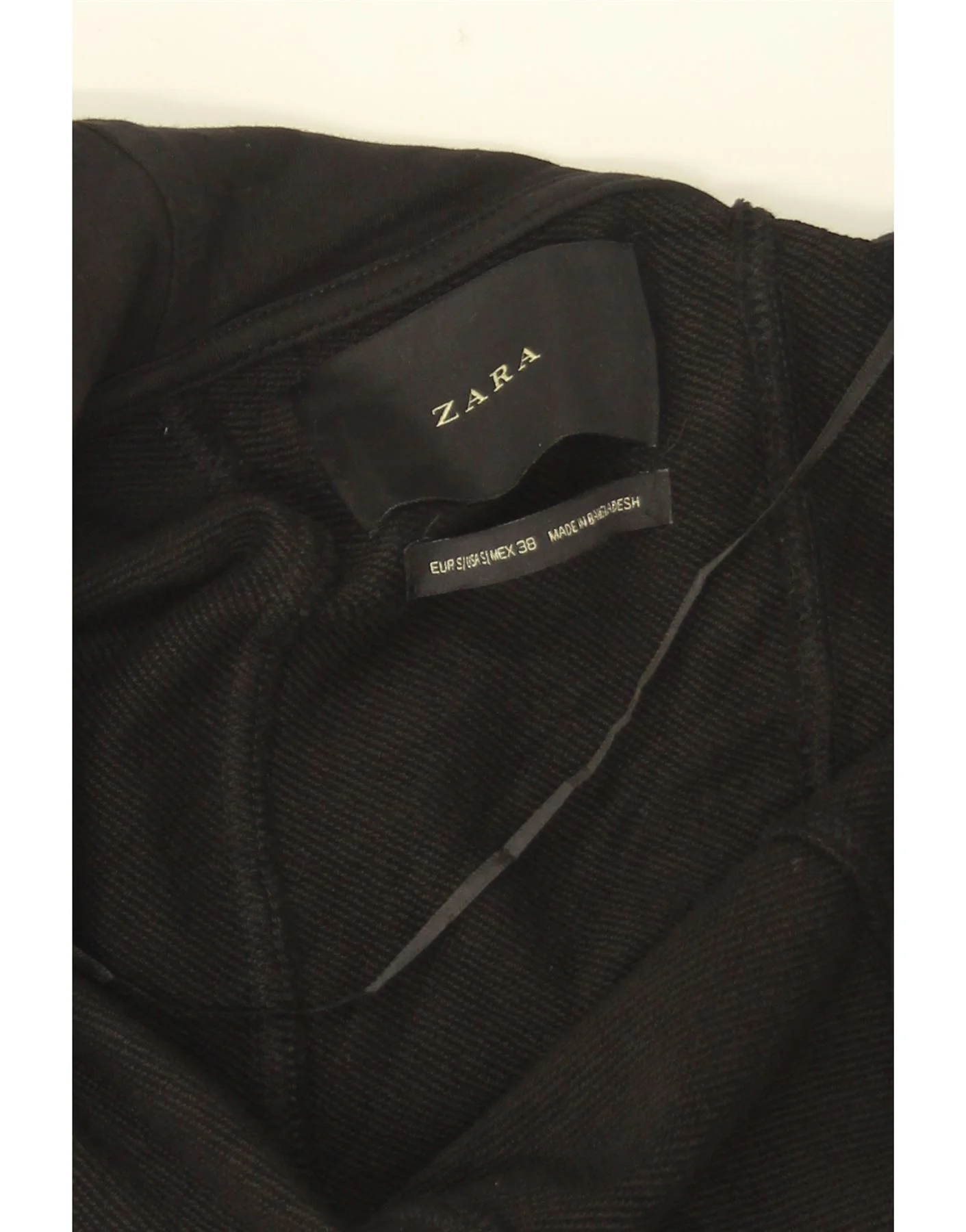 Zara Womens Oversized Hooded Open Cardigan Sweater UK 10 Small Black - Image 3