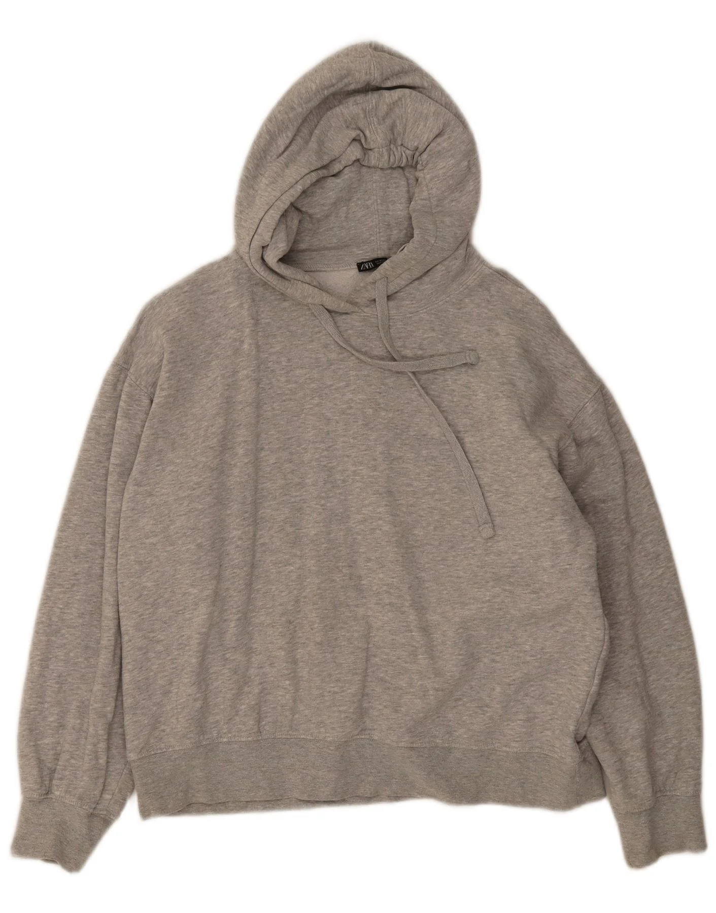 Zara Womens Oversized Hoodie Jumper UK 14 Medium Grey Flecked