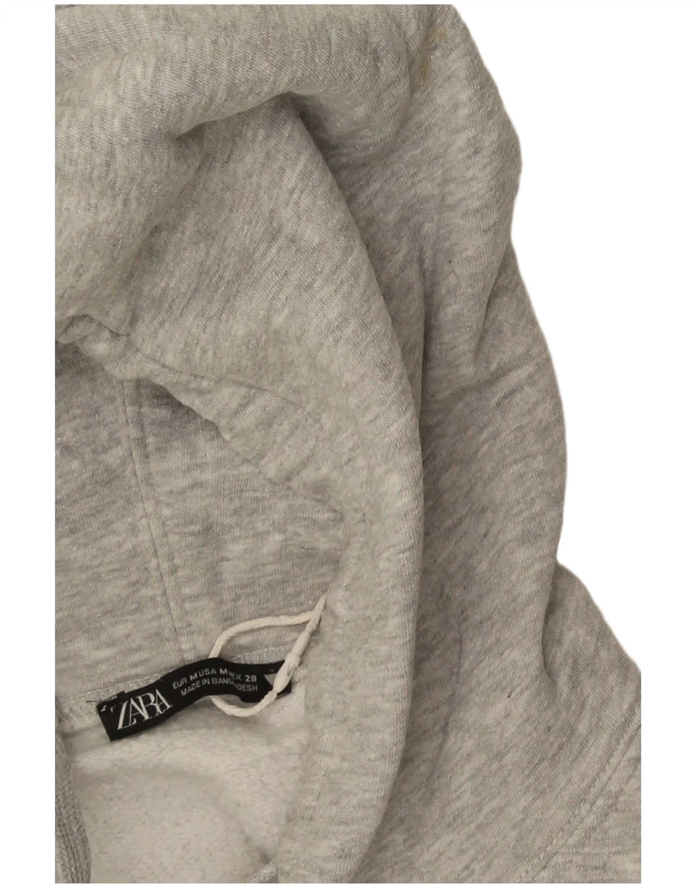 Zara Womens Oversized Hoodie Jumper UK 14 Medium Grey Flecked - Image 3