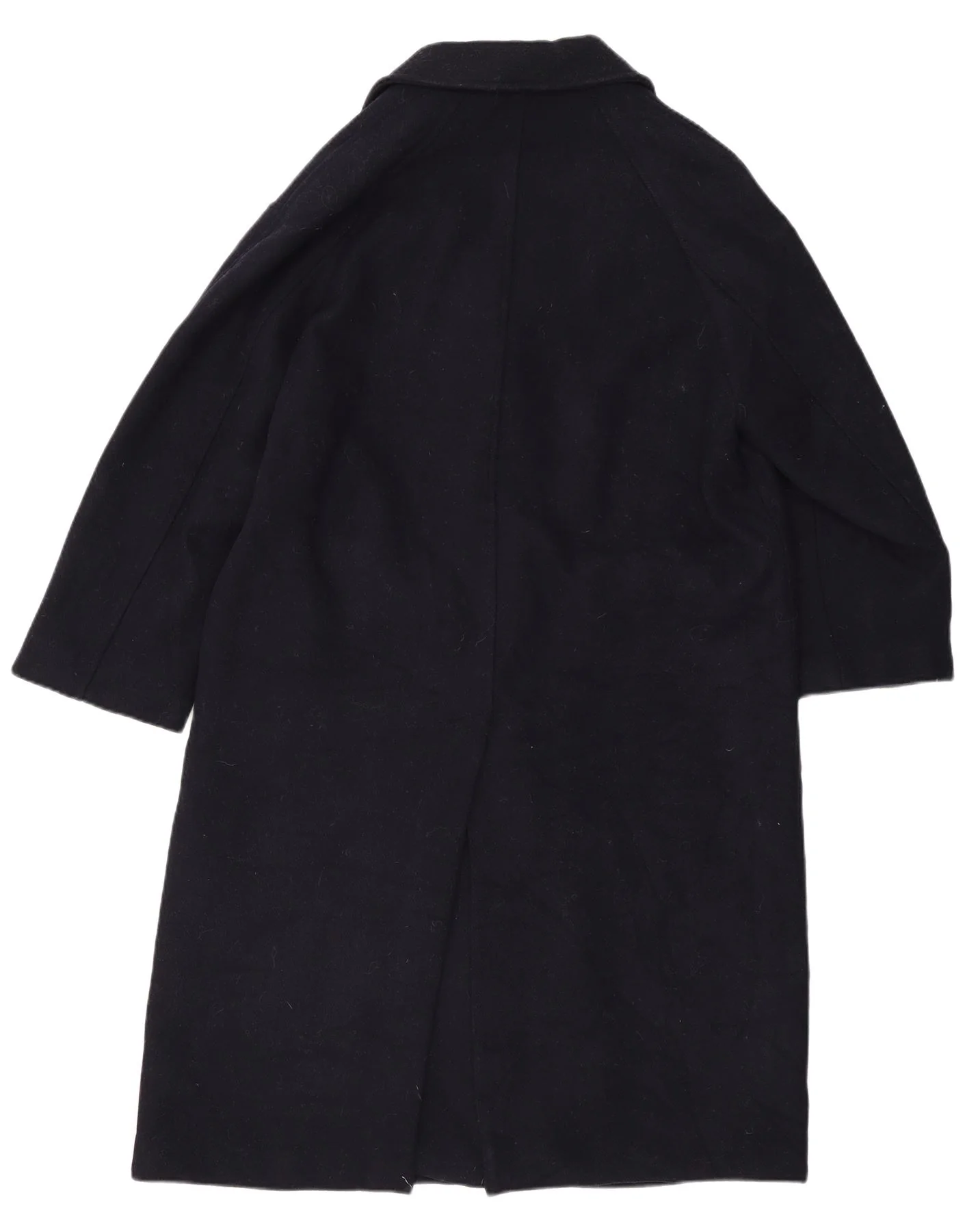 Zara Womens Oversized Overcoat UK 6 XS Navy Blue Wool - Image 2