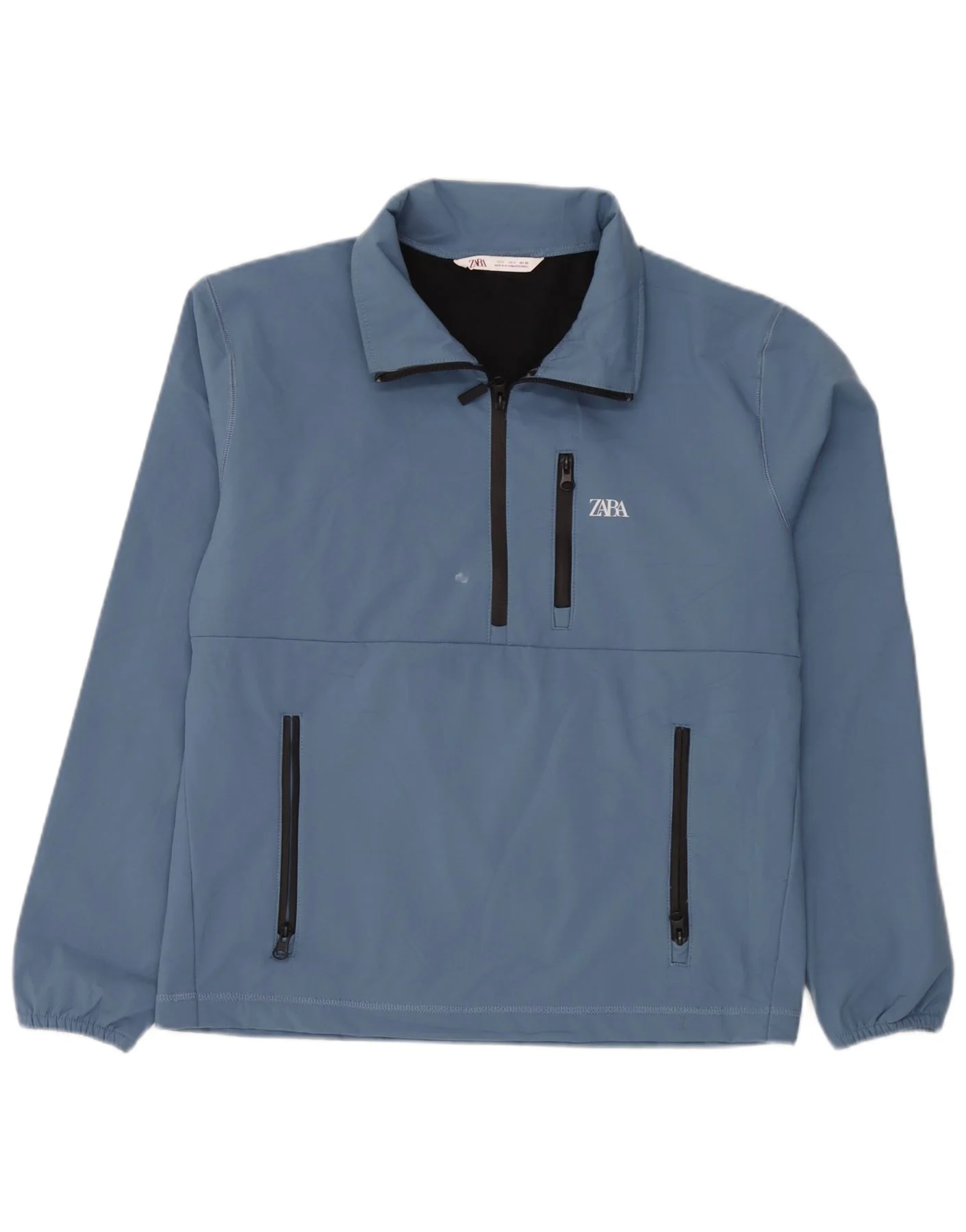 Zara Womens Oversized Pullover Tracksuit Top Jacket UK 10 Small Blue