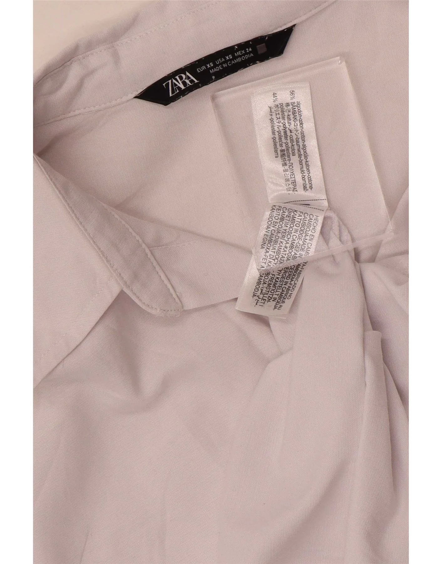 Zara Womens Oversized Shirt UK 6 XS White Cotton - Image 3