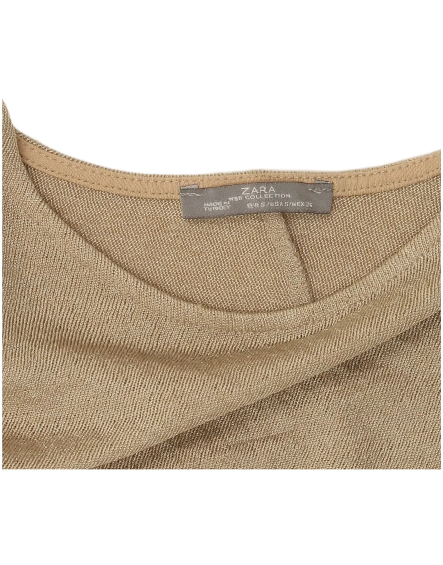 Zara Womens Oversized Top 3/4 Sleeve UK 10 Small Beige Colourblock - Image 4