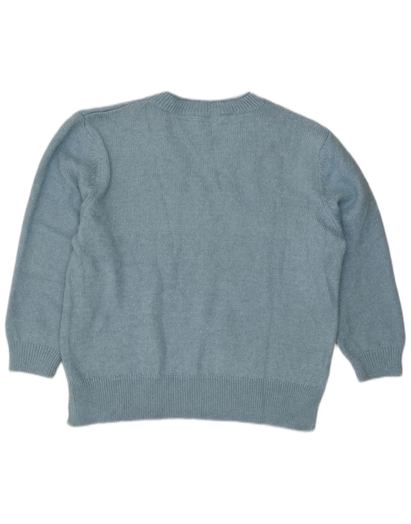 Zara Womens Oversized V-Neck Jumper Sweater UK 18 XL Blue - Image 2