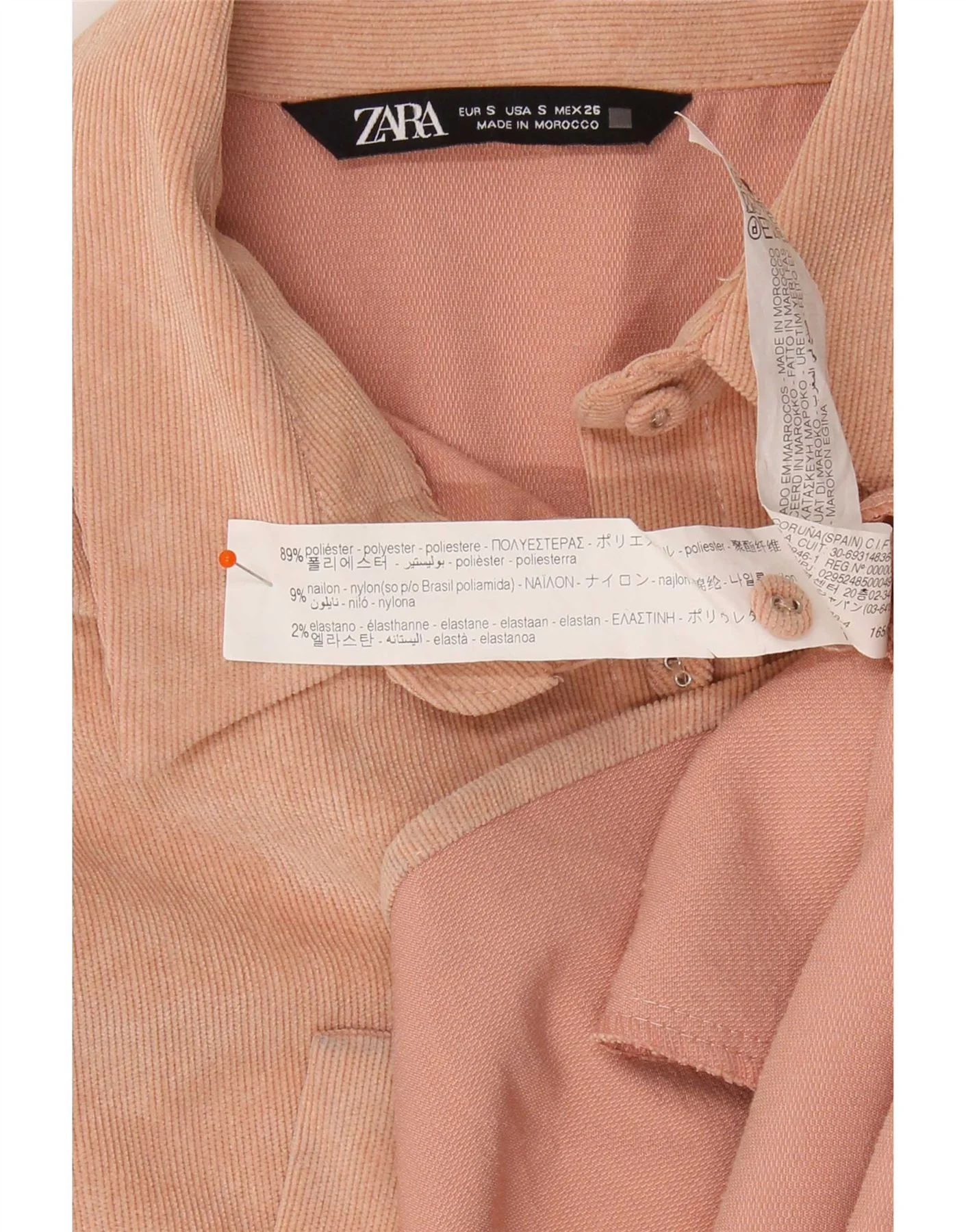 Zara Womens Oversized Velour Shirt UK 10 Small Pink Polyester - Image 3
