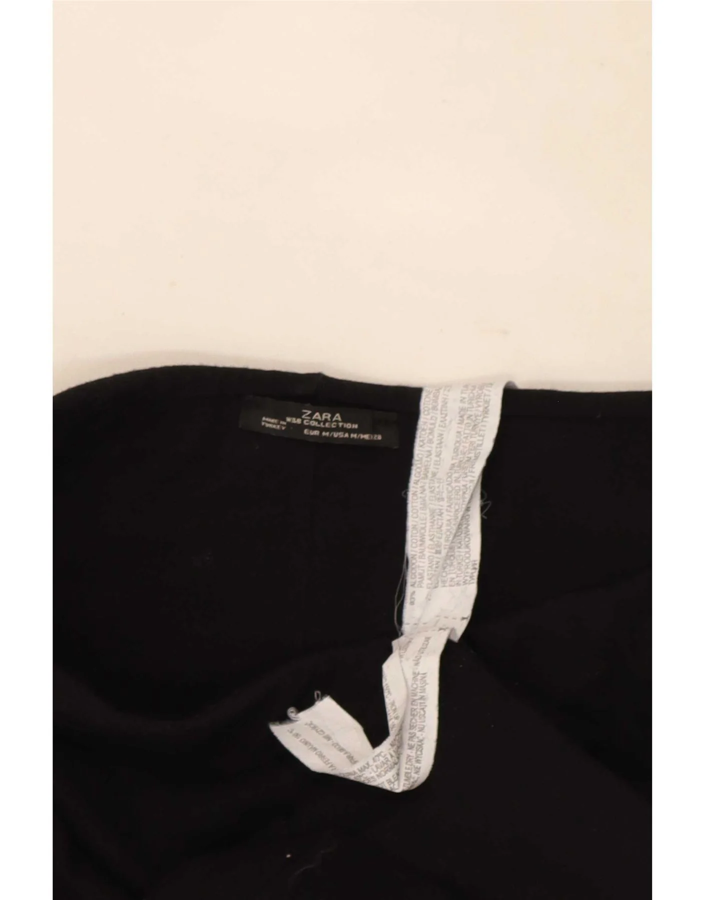 Zara Womens Pencil Skirt Medium W28 Black Cotton - Image 3