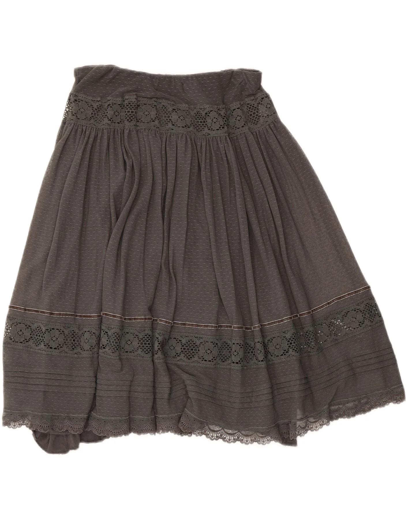 Zara Womens Pleated Skirt Medium W28 Grey Striped - Image 2