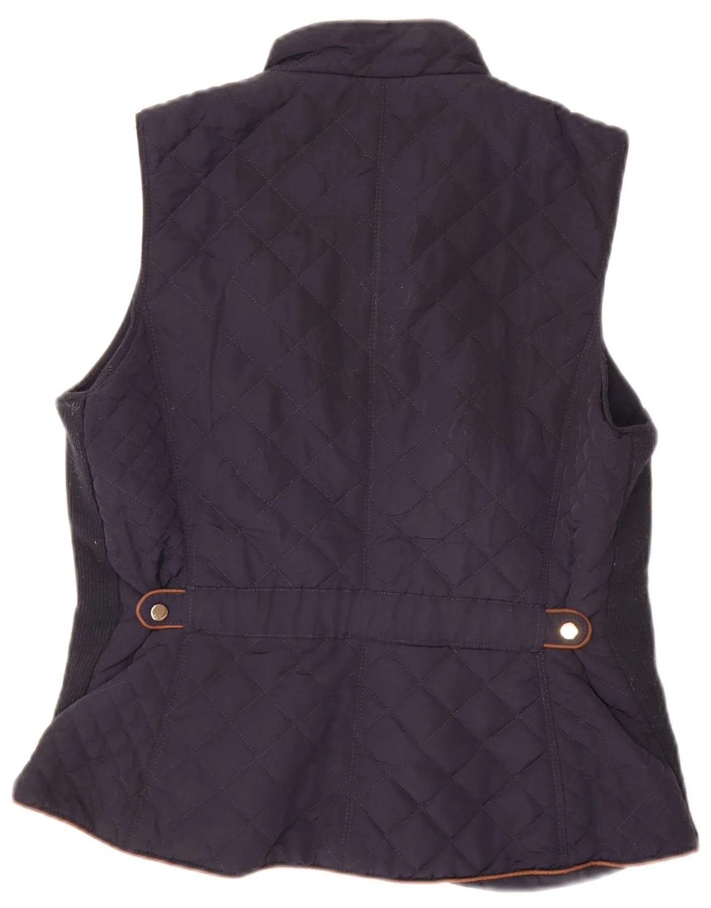 Zara Womens Quilted Gilet UK 16 Large Navy Blue - Image 2