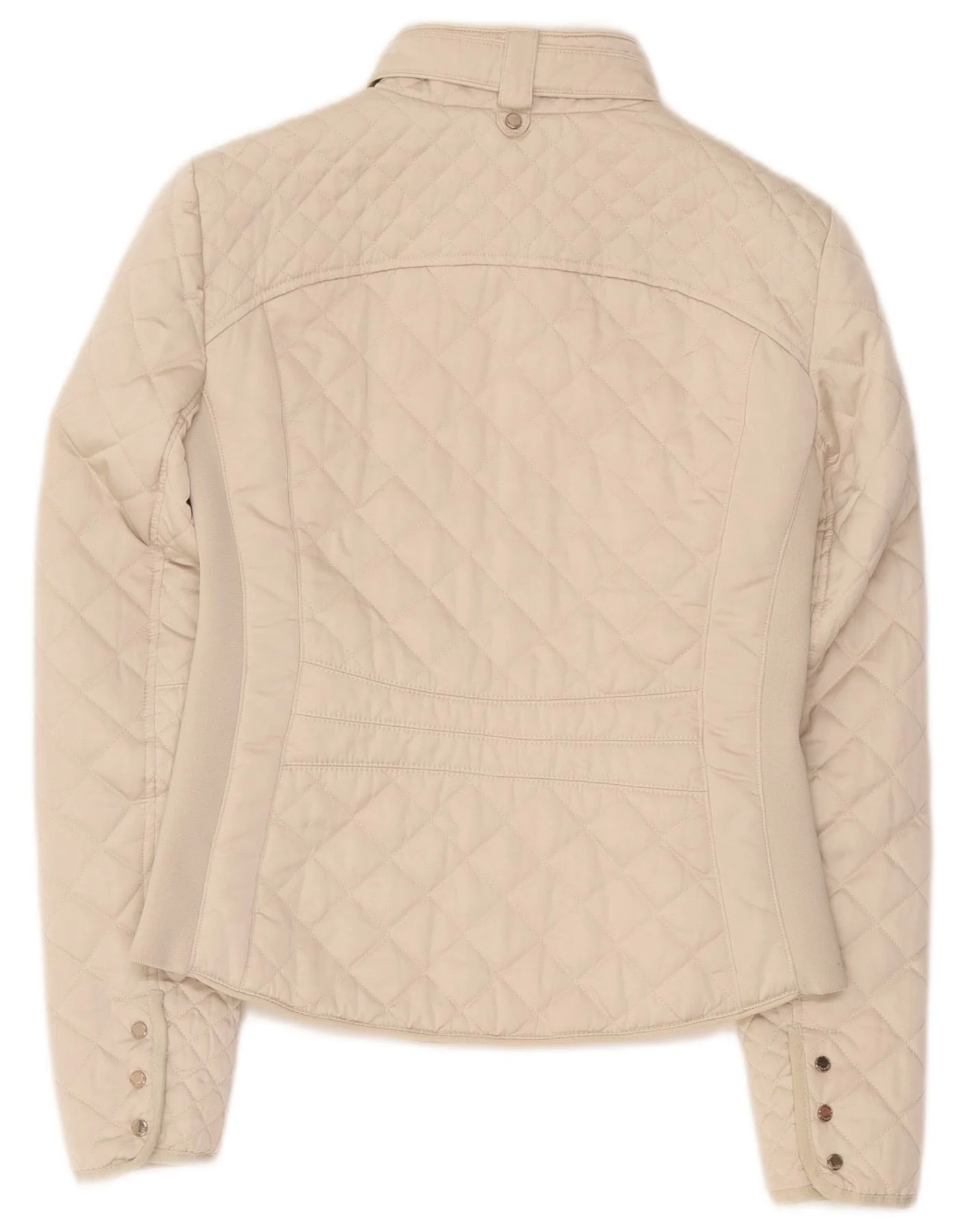 Zara Womens Quilted Jacket UK 12 Medium Off White - Image 2